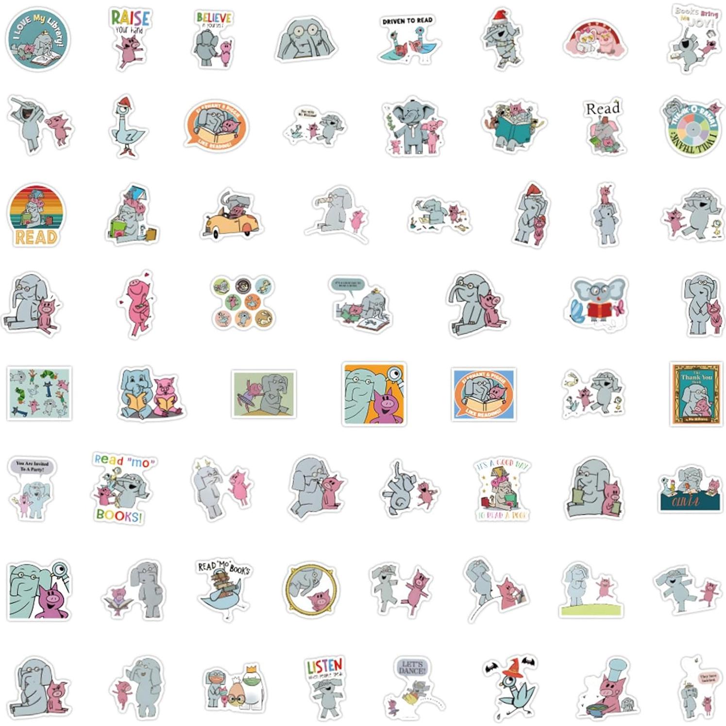 120 Calcomanías Impermeables YUYIYULE Elefante Caricatura