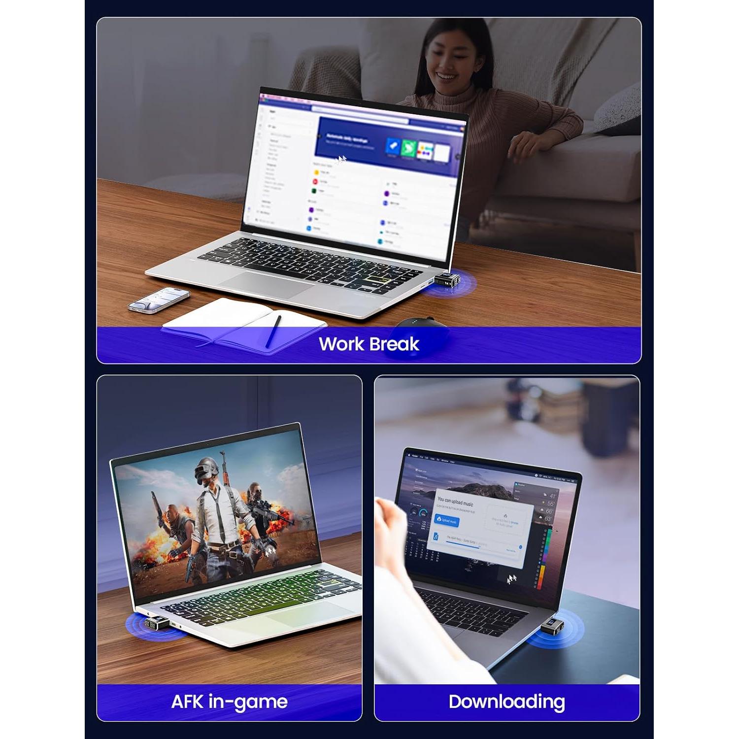 Mini Mouse Jiggler VAYDEER T5s Indetectable con Temporizador LED