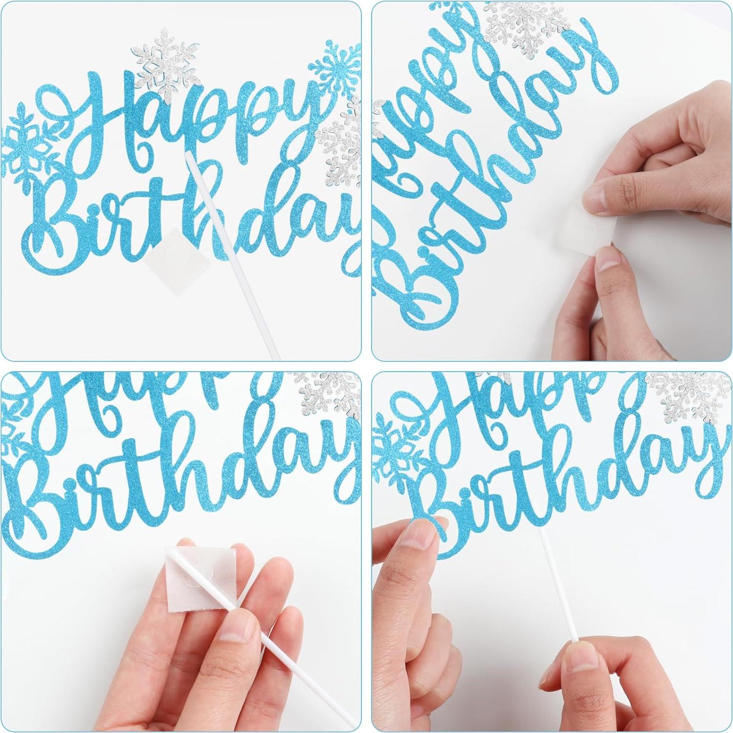 Vela de Cumpleaños Frozen 1 Azul - Adorno Pastel Niños