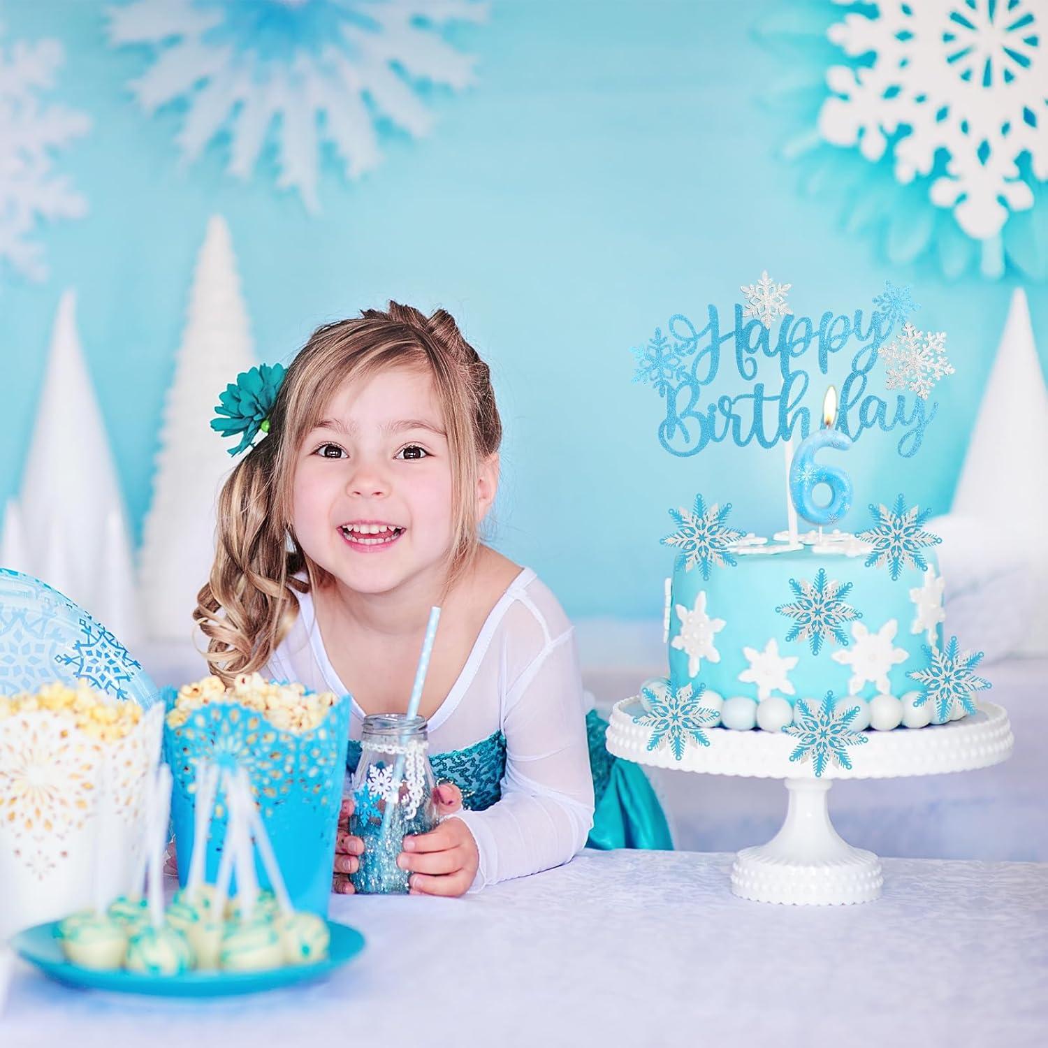 Vela de Cumpleaños Frozen 1 Azul - Adorno Pastel Niños