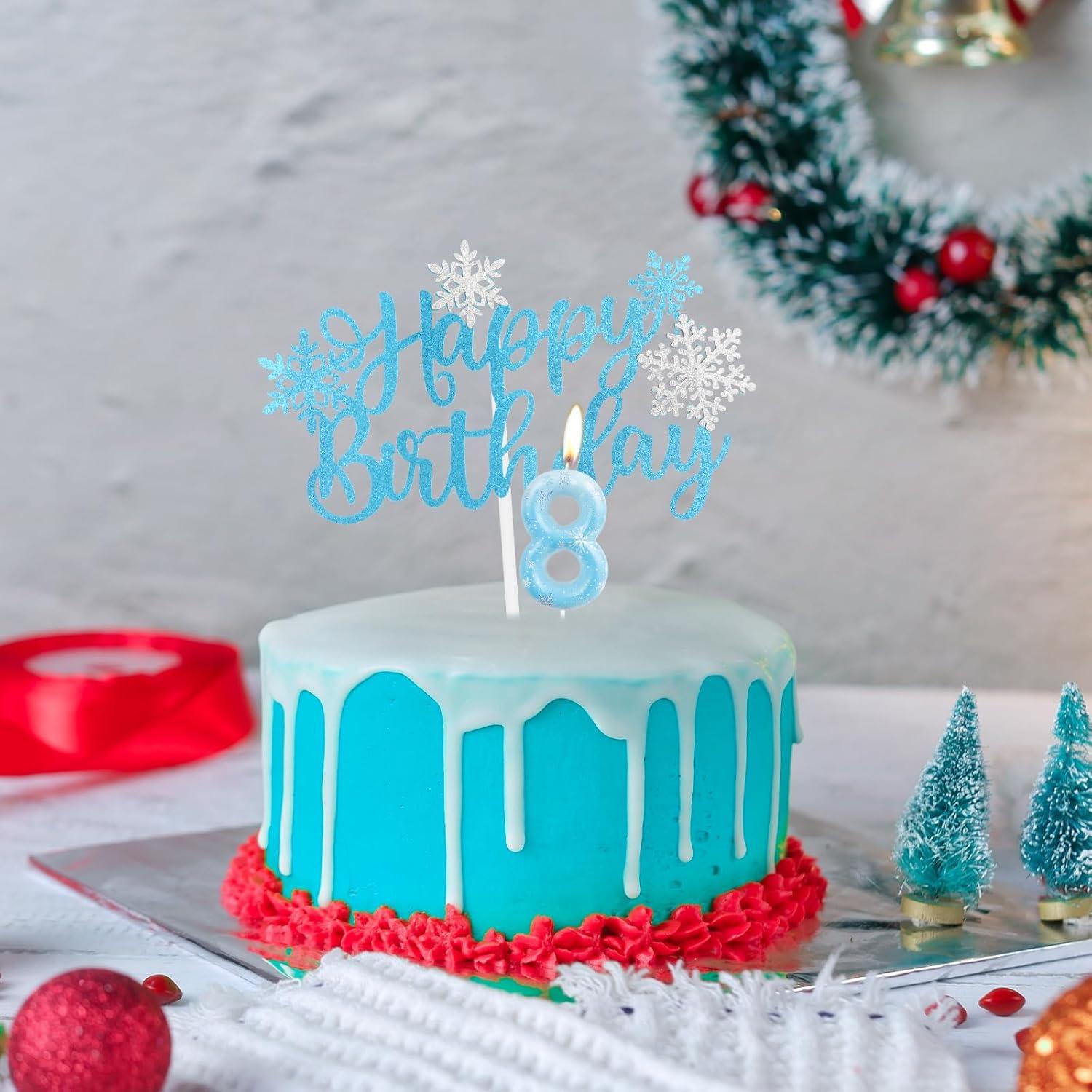 Vela de Cumpleaños Frozen 1 Azul - Adorno Pastel Niños