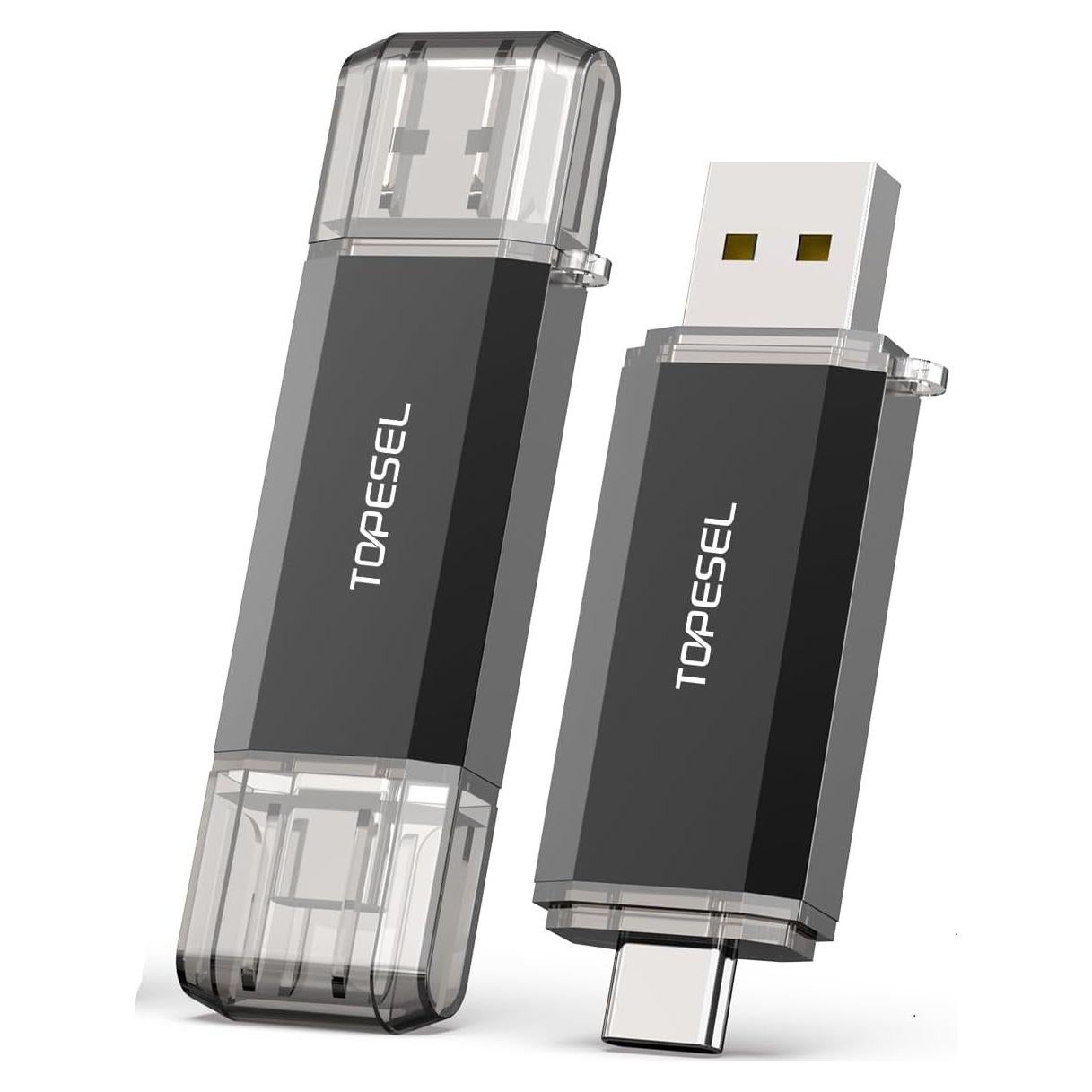 TOPESEL USB C 32GB Doble 2-en-1 Flash Drive 3.0 Negro