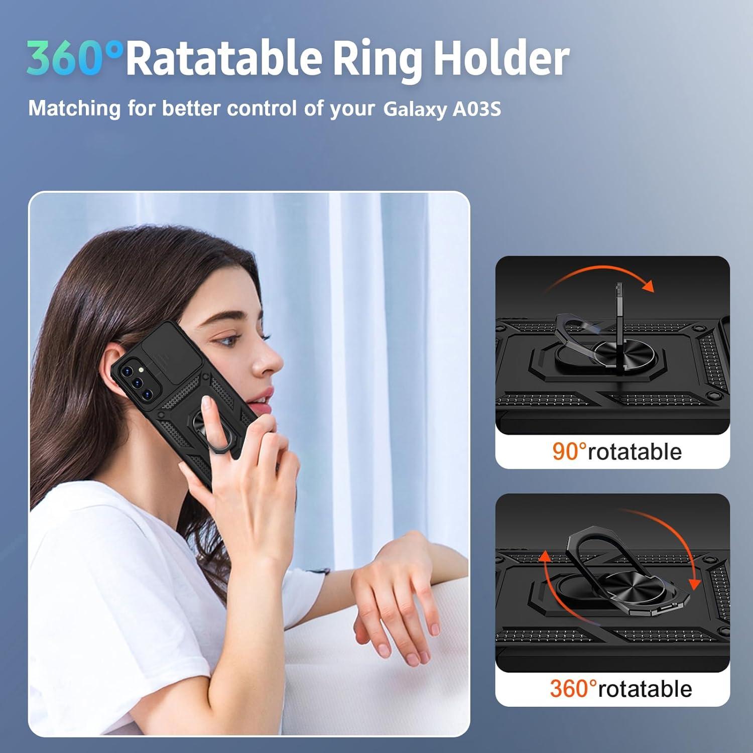 Funda Samsung Galaxy A03S con Tapa Deslizante y Soporte Magnético