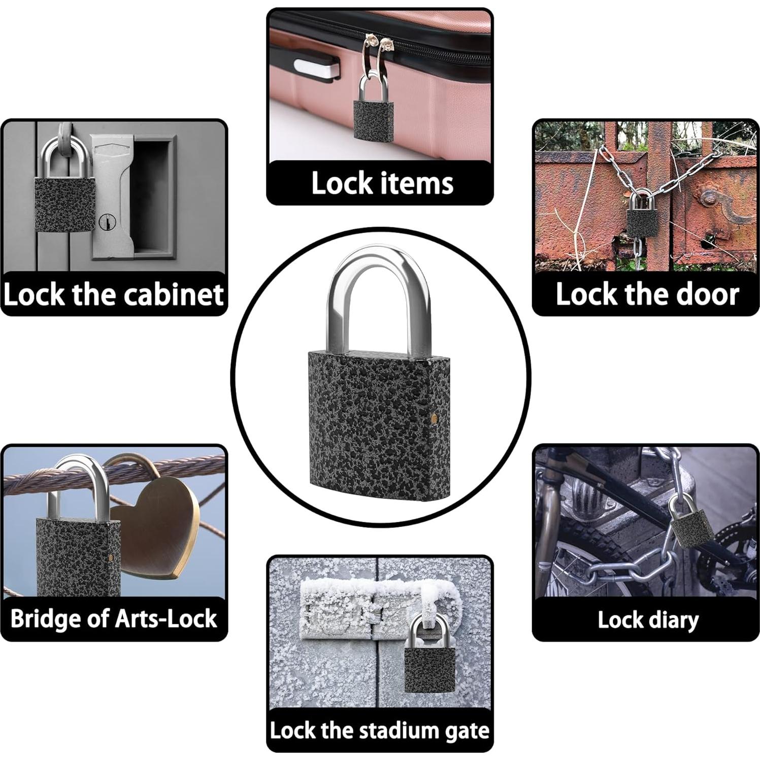 Paquete de 2 Candados con Llave XFJSAK 30mm Negro