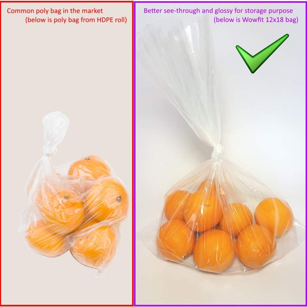 Bolsas de Plástico Planas Transparentes Wowfit 23x36 cm 100 Pcs