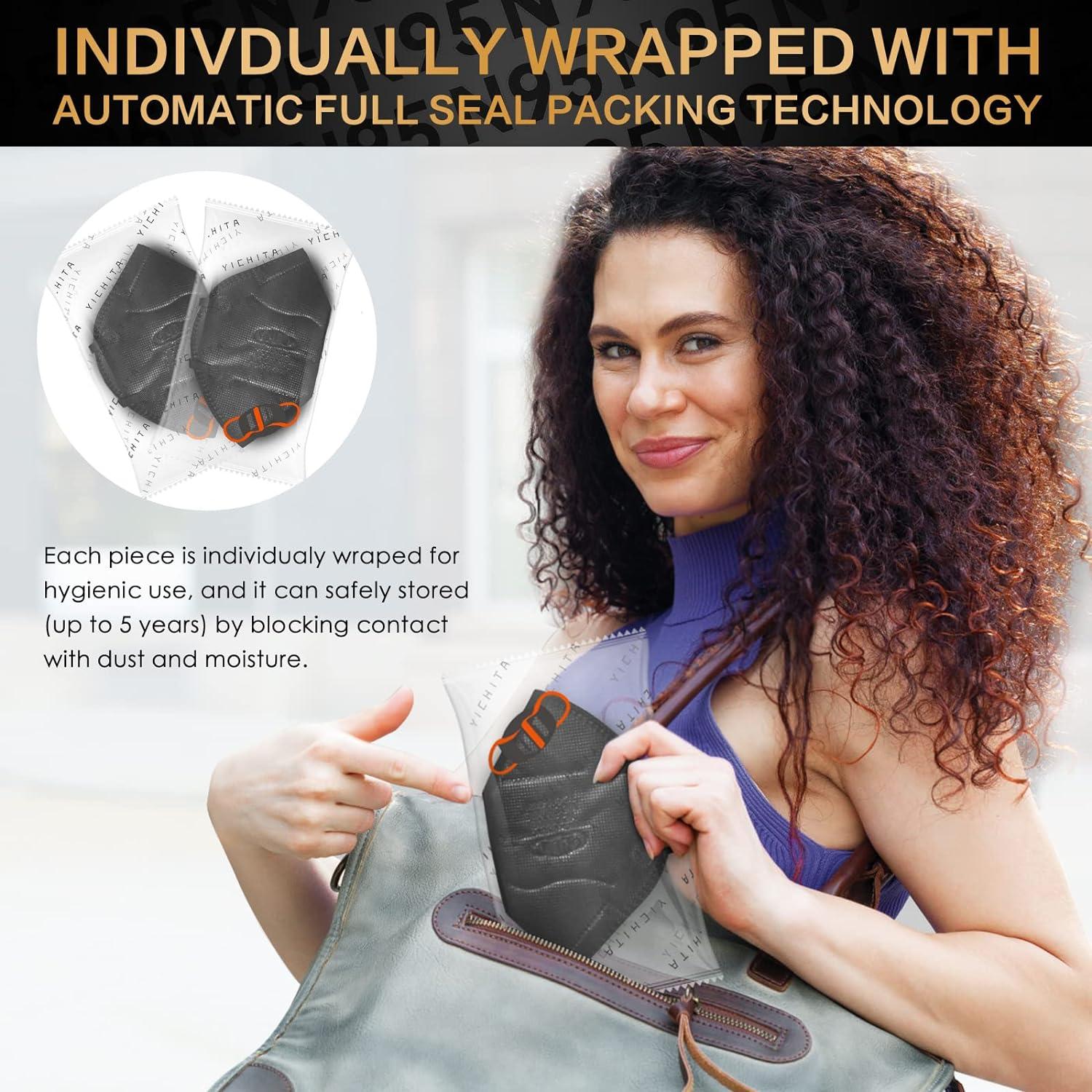 Mascarillas N95 Aprobadas por NIOSH - Paquete de 20 Unidades Negras