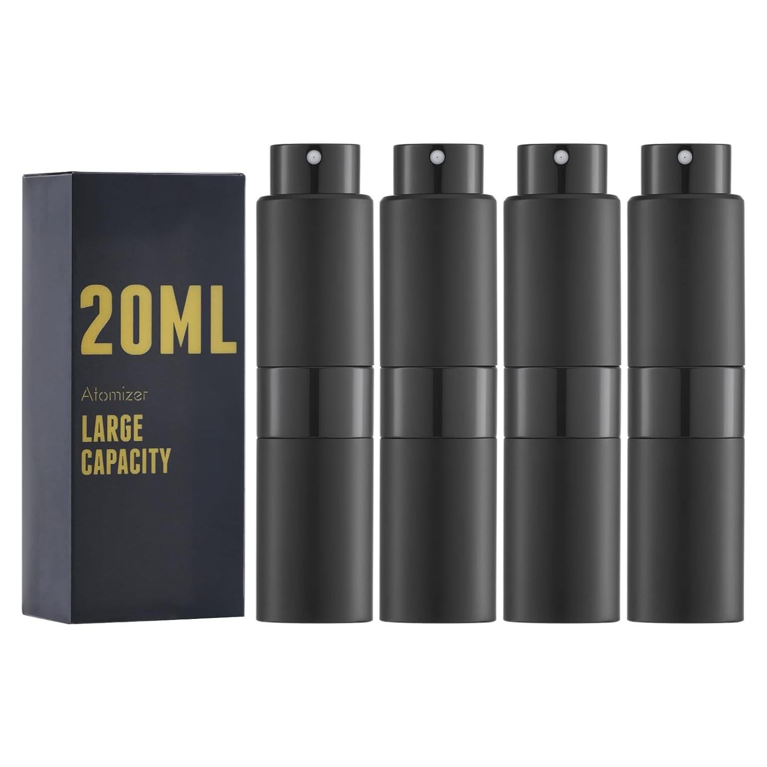 Atomizador de Perfume 20ML Owlyee Negro - 4 Piezas Reutilizables