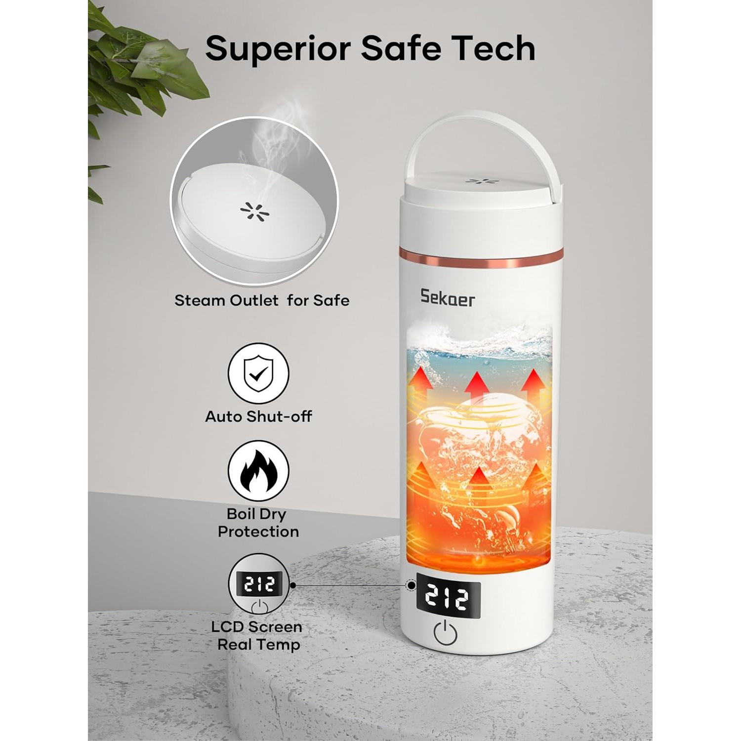 Hervidor Eléctrico Portátil Sekaer SKE-840W 400mL Acero Inoxidable