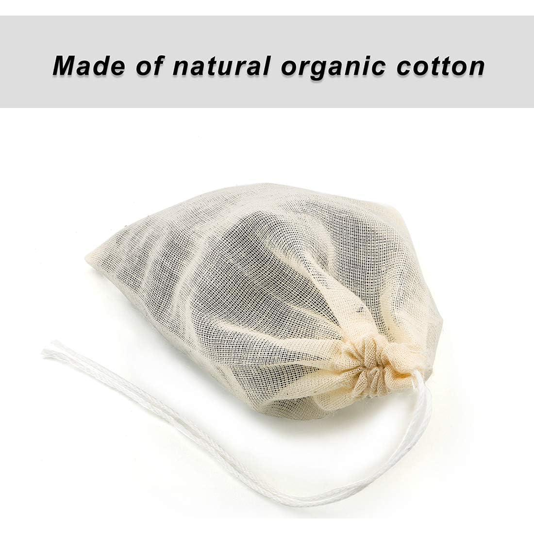 Bolsas de Filtro de Té Reutilizables Housim 50 Piezas Algodón Ecológico