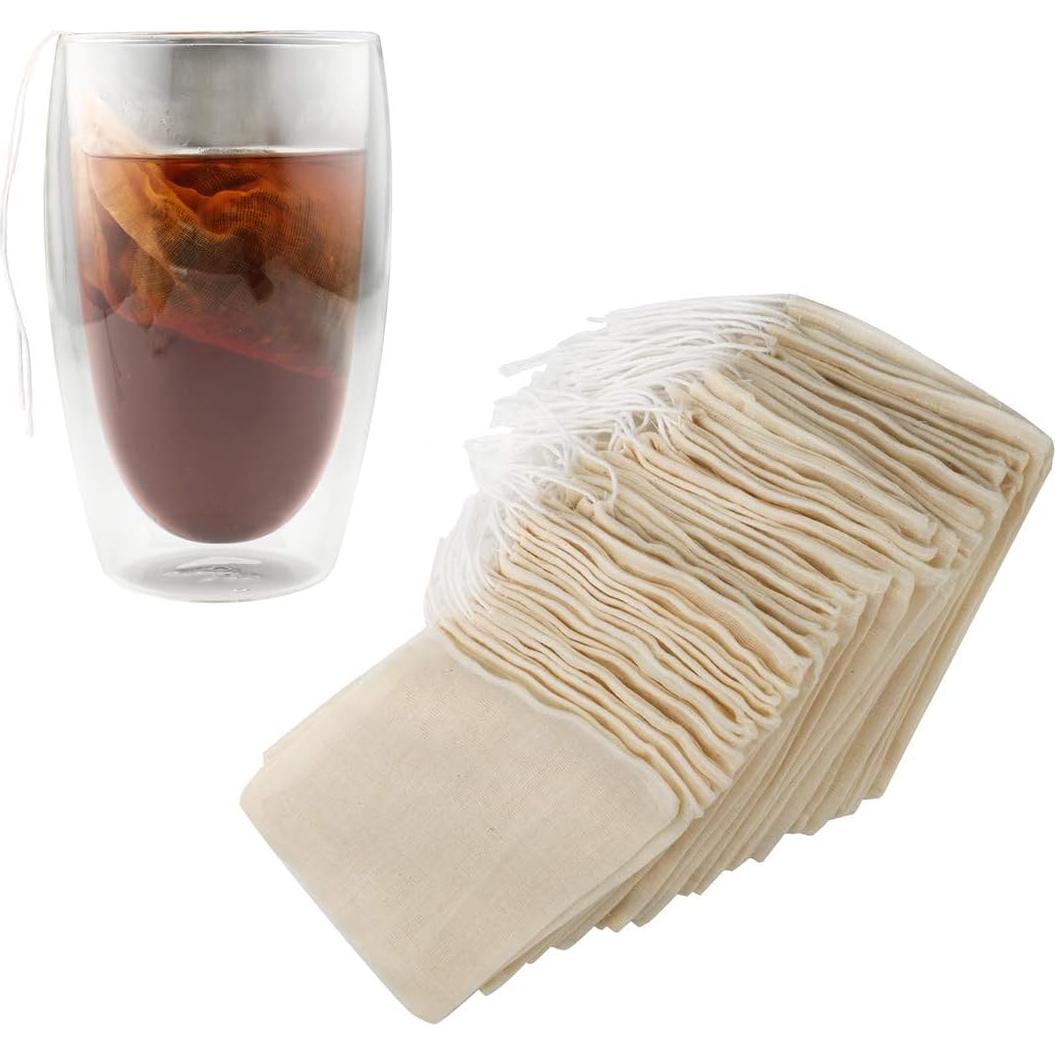 Bolsas de Filtro de Té Reutilizables Housim 50 Piezas Algodón Ecológico