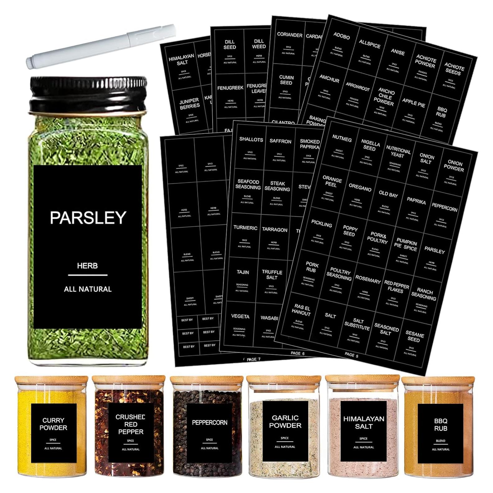 191 Etiquetas de Especias Preimpresas GPOVVIMX - Impermeables