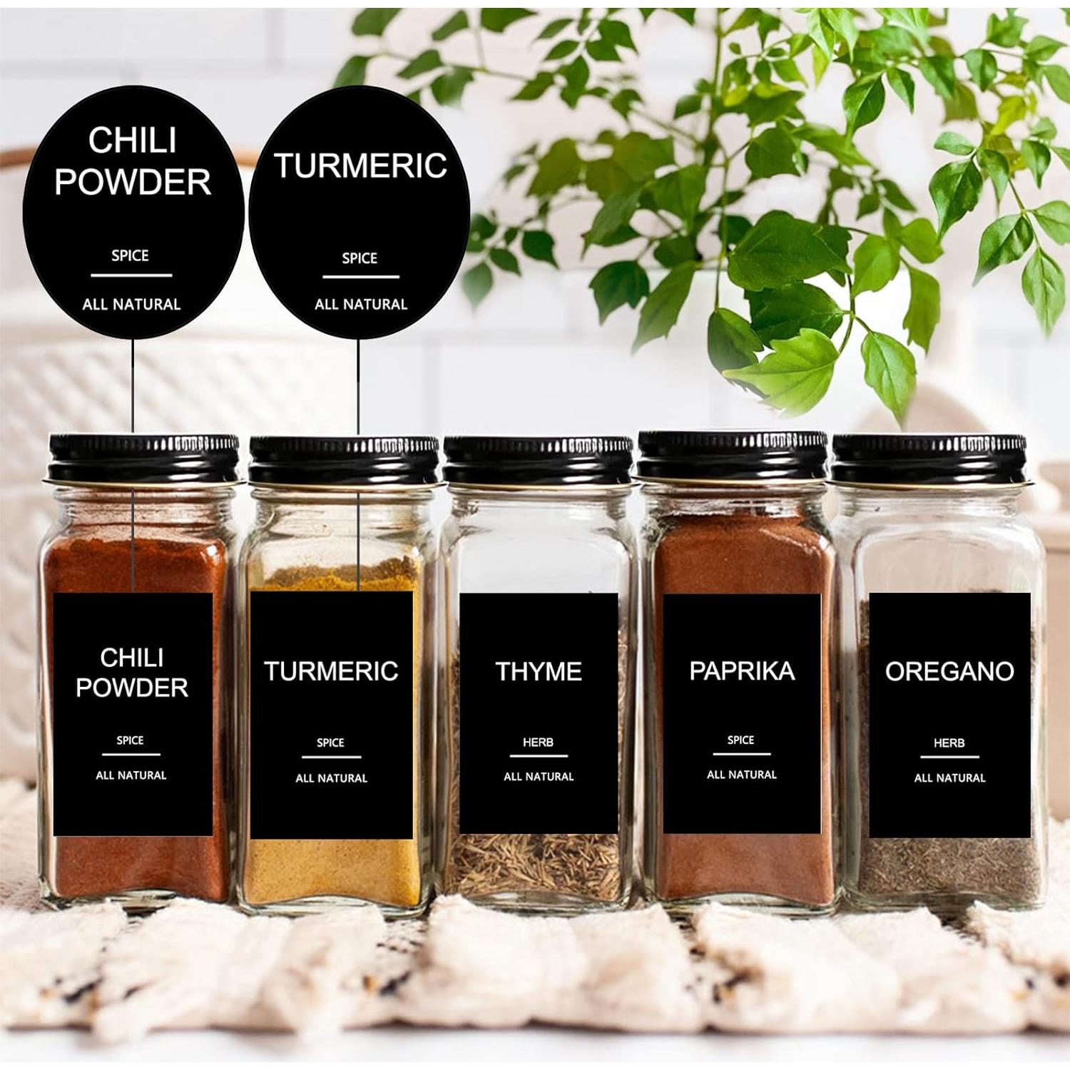 191 Etiquetas de Especias Preimpresas GPOVVIMX - Impermeables