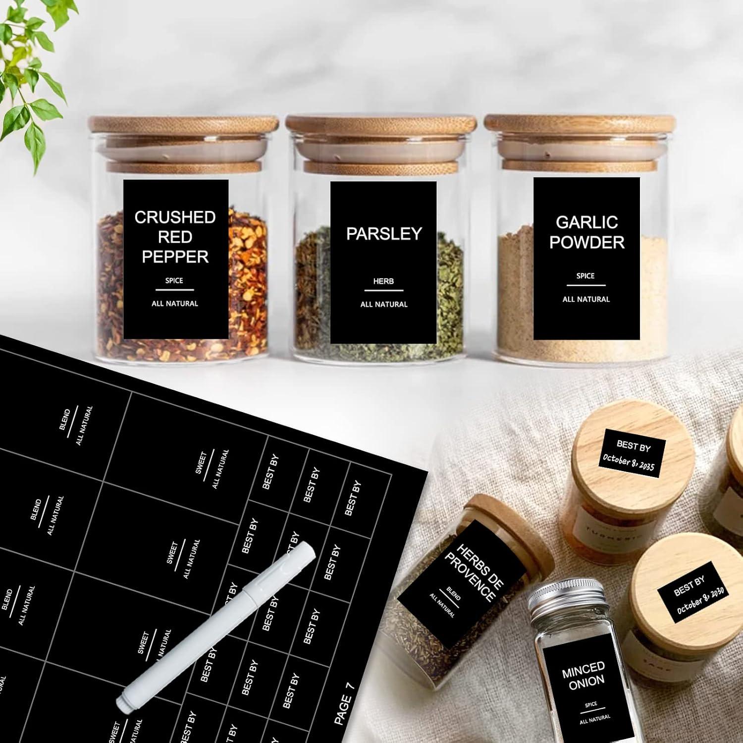 191 Etiquetas de Especias Preimpresas GPOVVIMX - Impermeables