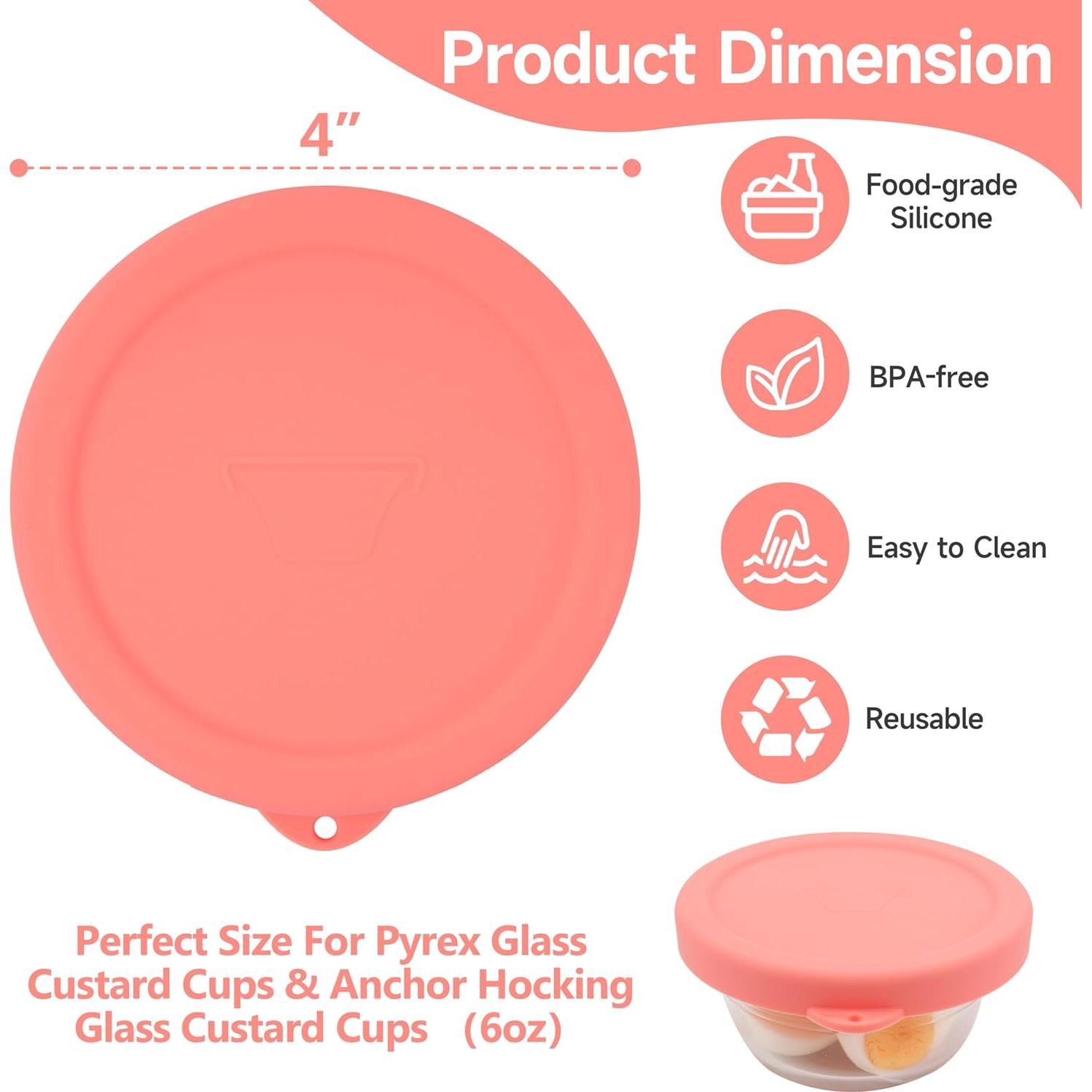 4 Tapas de Silicona Viotiin para Tazas de Cristal 6oz