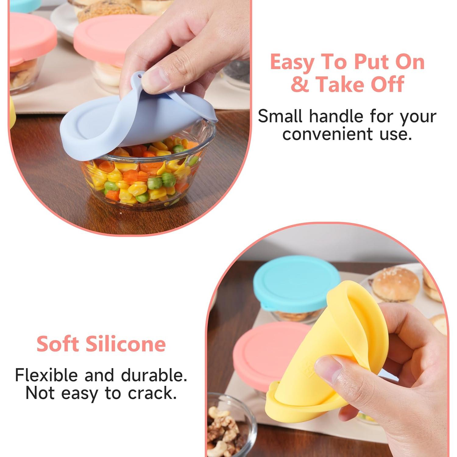 4 Tapas de Silicona Viotiin para Tazas de Cristal 6oz