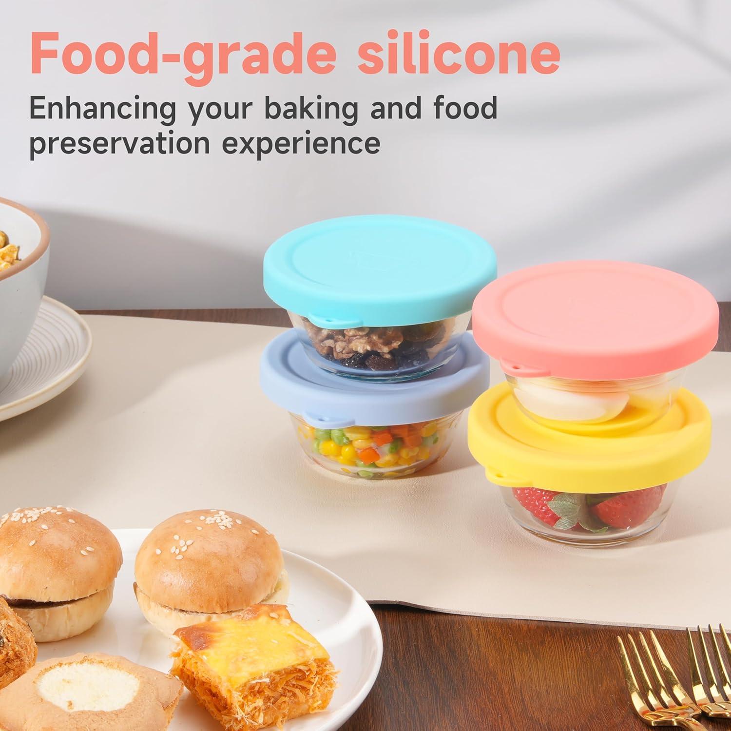 4 Tapas de Silicona Viotiin para Tazas de Cristal 6oz