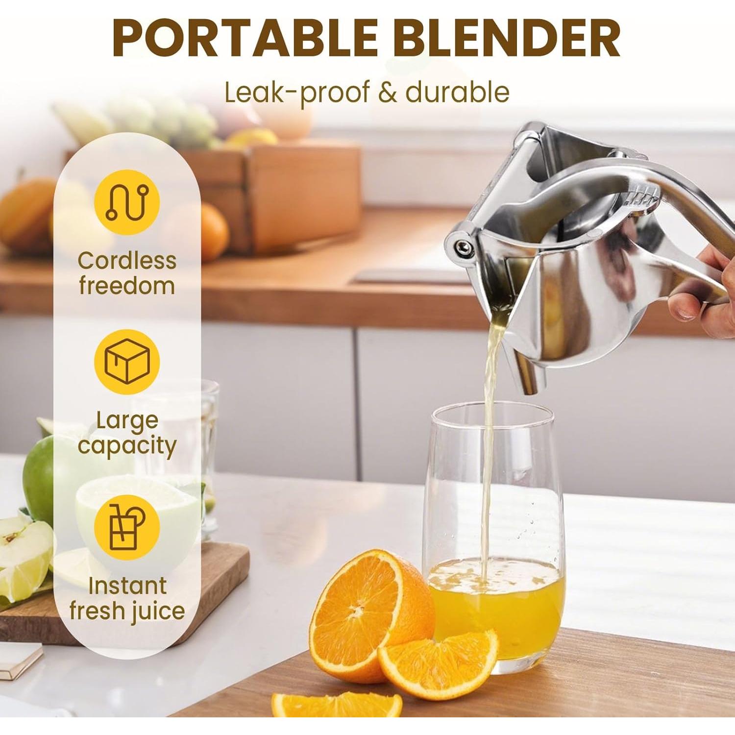 Lemon Squeezer Stainless Steel Citrus Juicer, Large Manual Citrus Press Juicer and Lime Squeezer, Heavy Duty Handheld Lemon Juicers, Kitchen Tool (1PC)