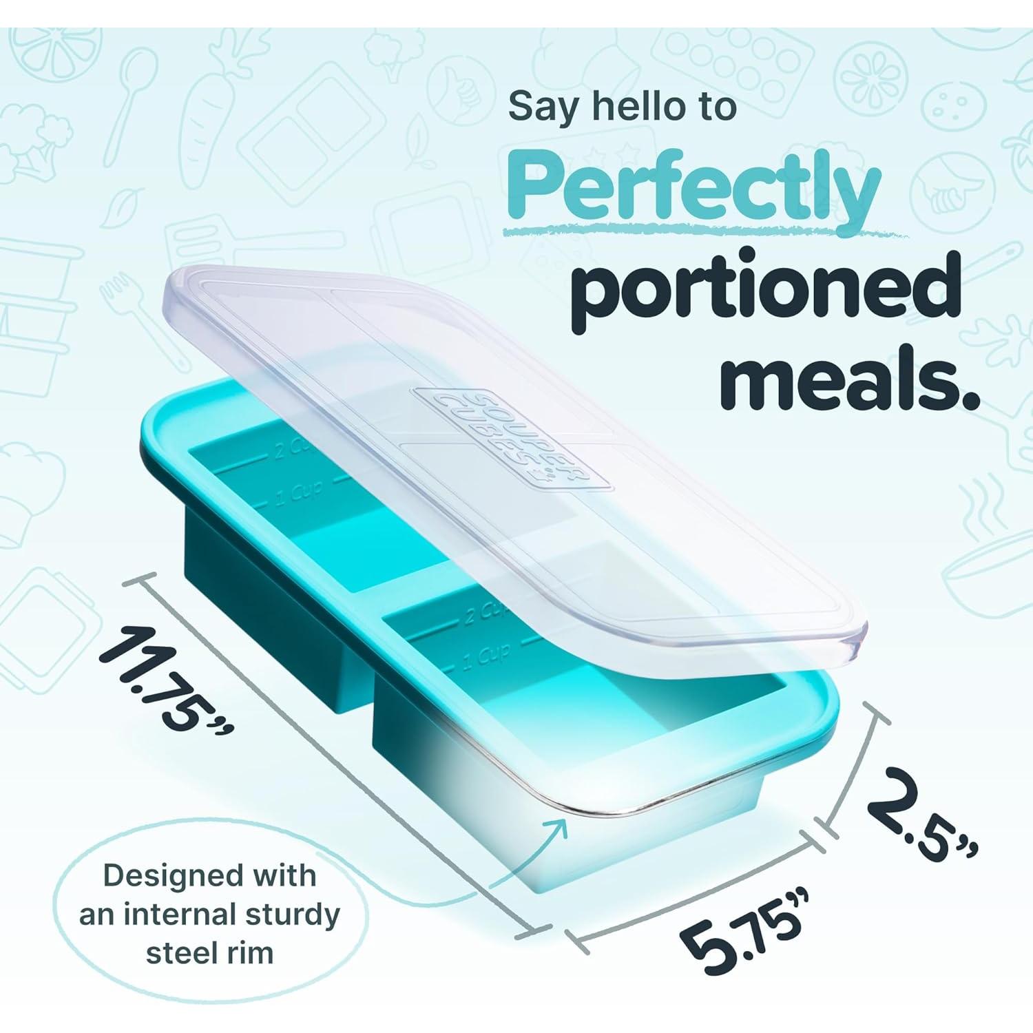 Bandeja de Silicona Souper Cubes 2 Tazas Aqua - 500 ml