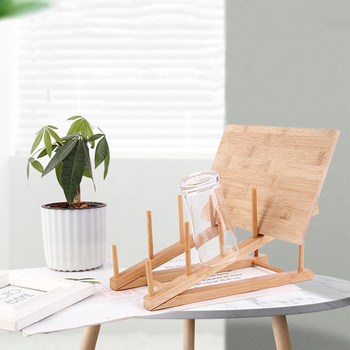 Estante de Secado de Platos de Bambú TIE-DailyNec 30x11.4x48.3cm