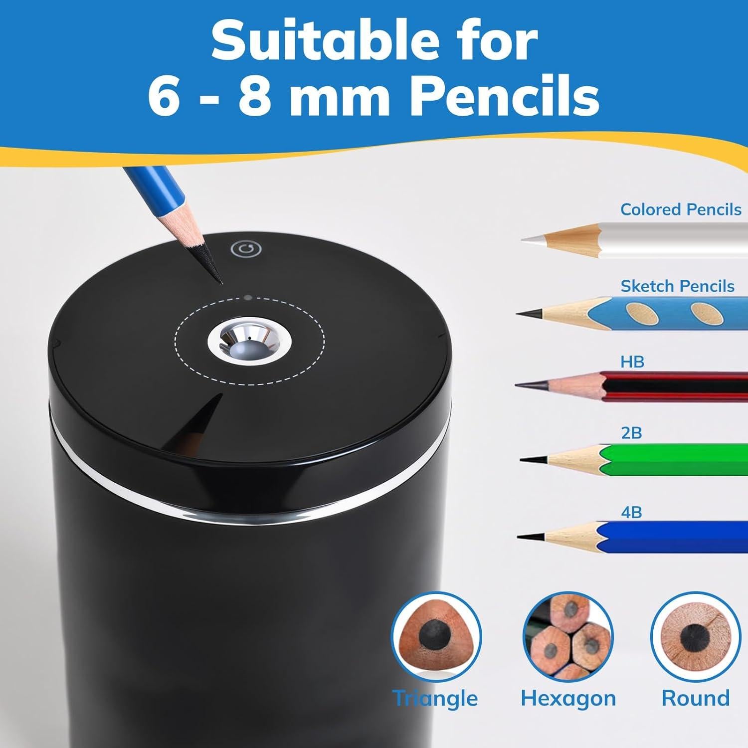 Sacapuntas Eléctrico Leep Sheep Automático Recargable 6-8mm