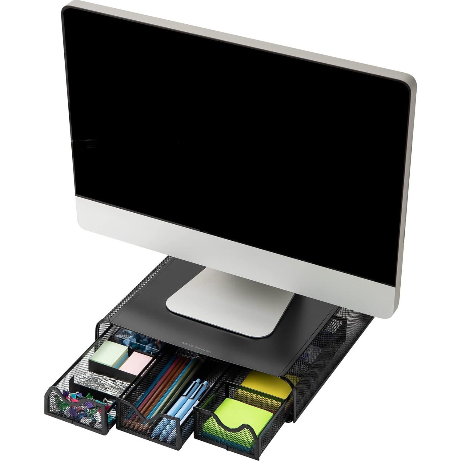 Soporte Ergonómico para Monitor Mind Reader, Malla Metal, 33.65x31.75cm