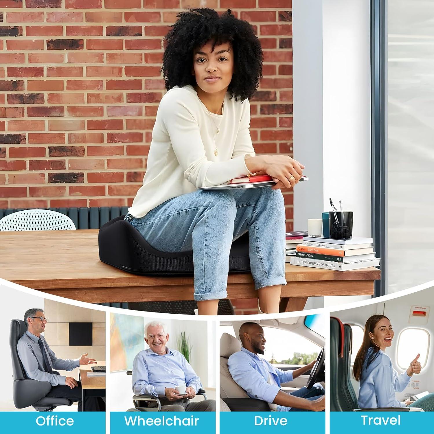 Cojín de Asiento Ergonómico Benazcap - Espuma Viscoelástica 48x45cm