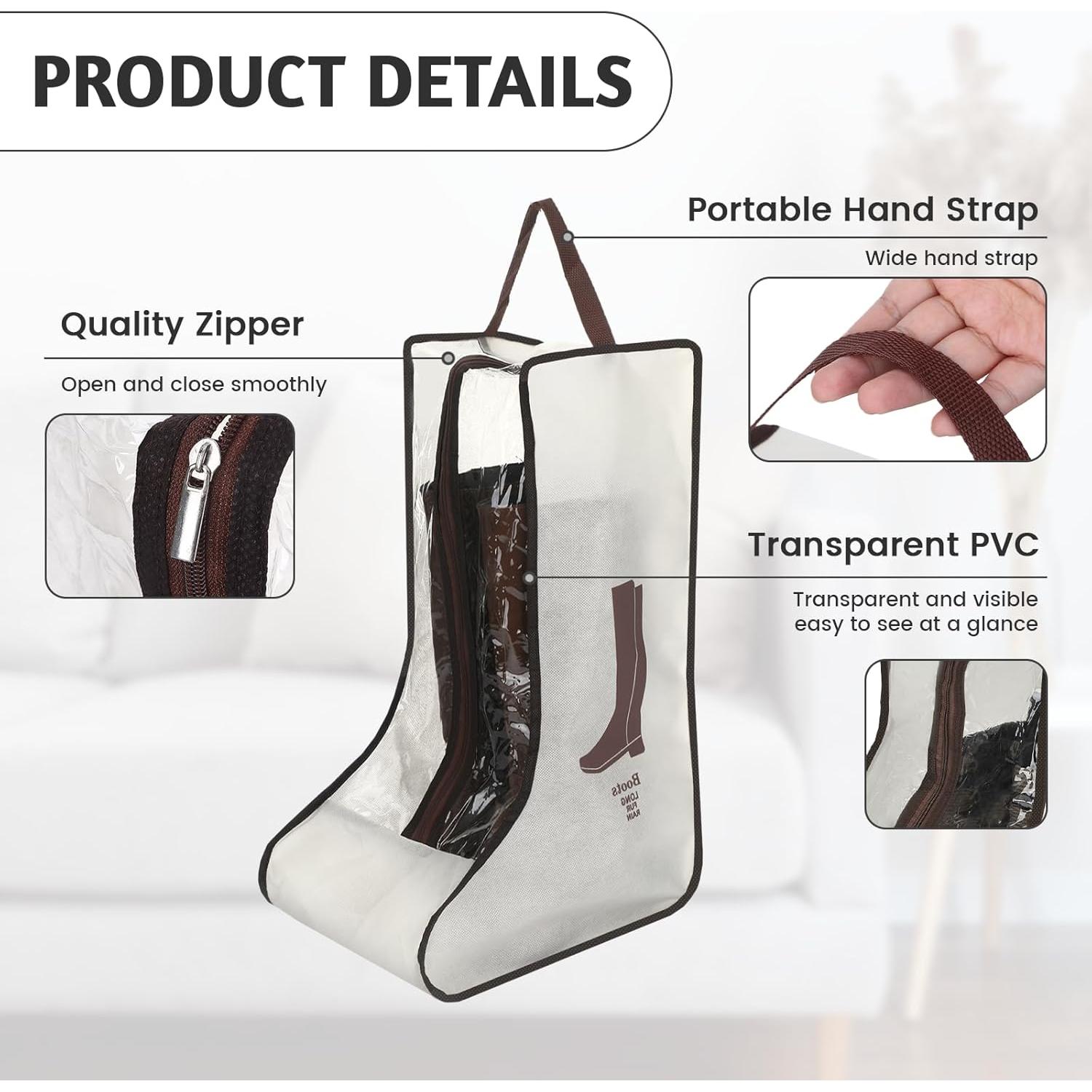 Set de 2 Bolsas de Almacenamiento para Botas Altas Beige