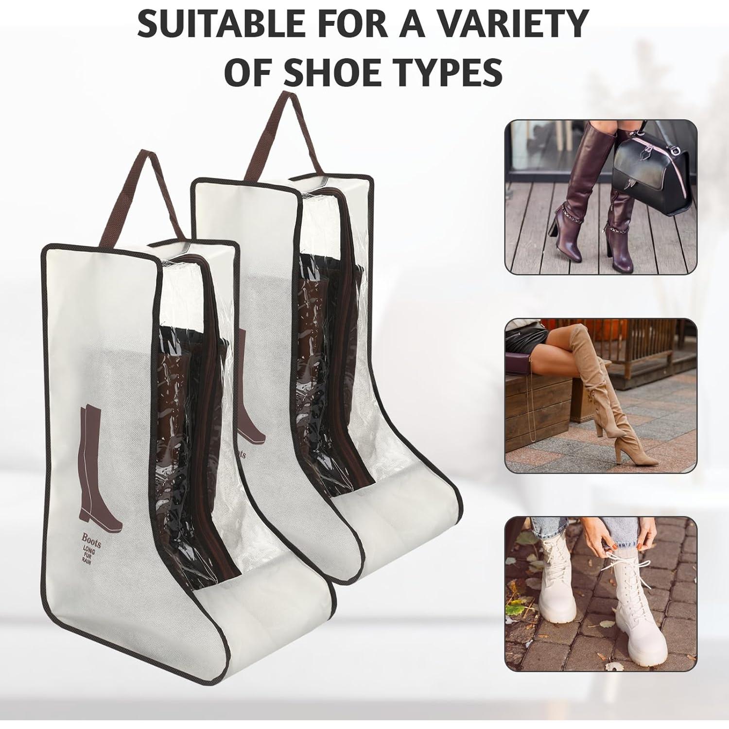 Set de 2 Bolsas de Almacenamiento para Botas Altas Beige