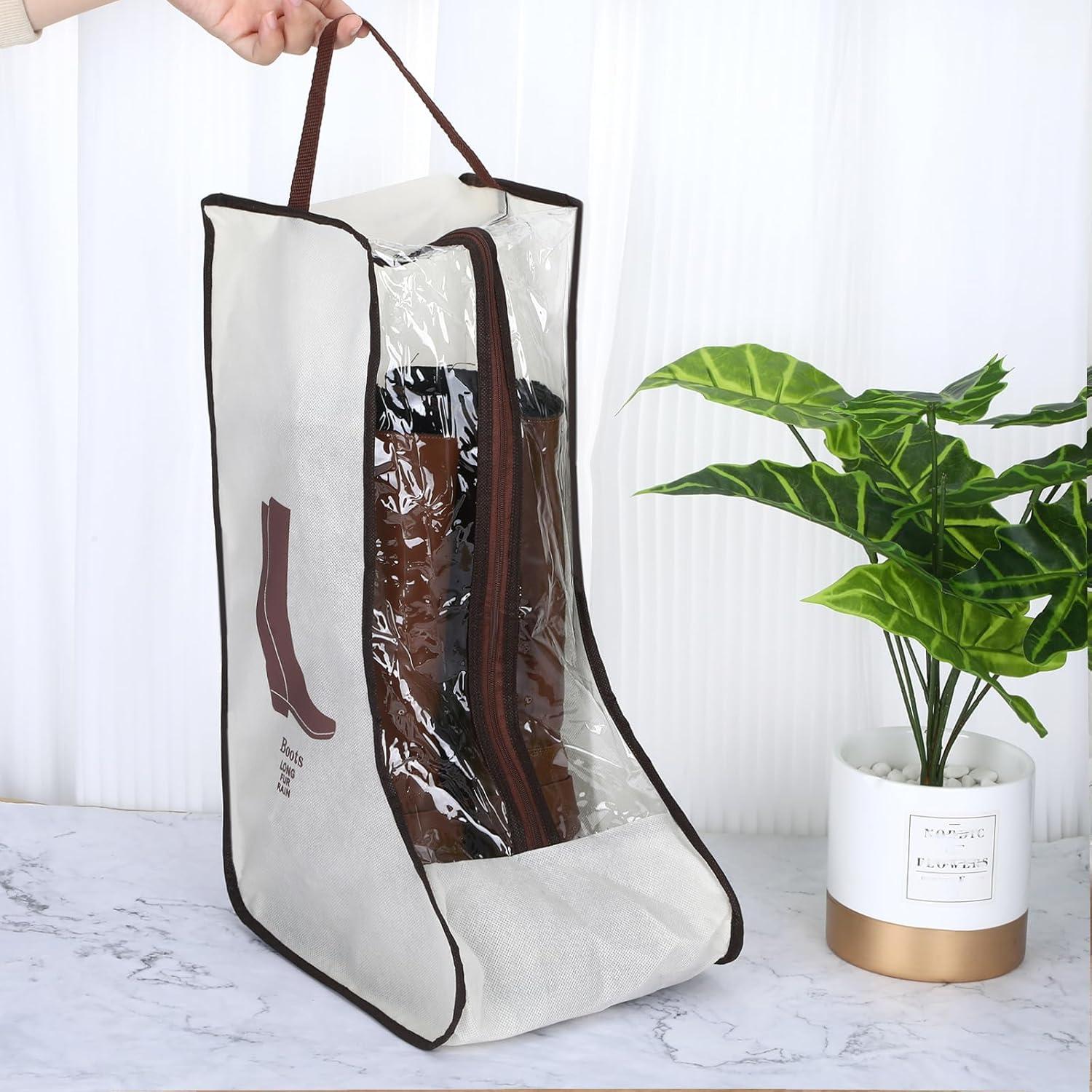 Set de 2 Bolsas de Almacenamiento para Botas Altas Beige