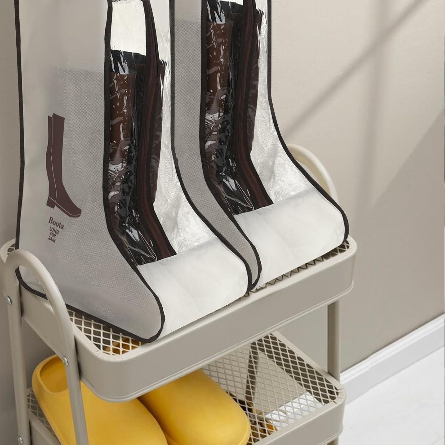 Set de 2 Bolsas de Almacenamiento para Botas Altas Beige