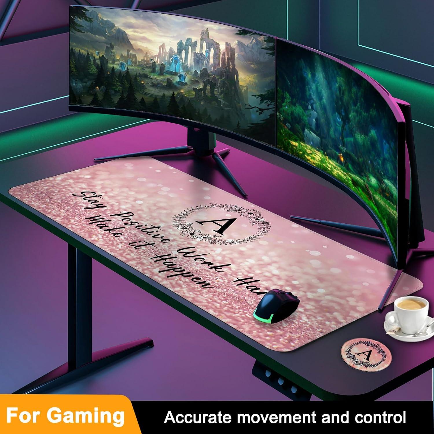 Alfombrilla de Ratón Grande Wiabsi Rosa 80 x 40 cm Antideslizante