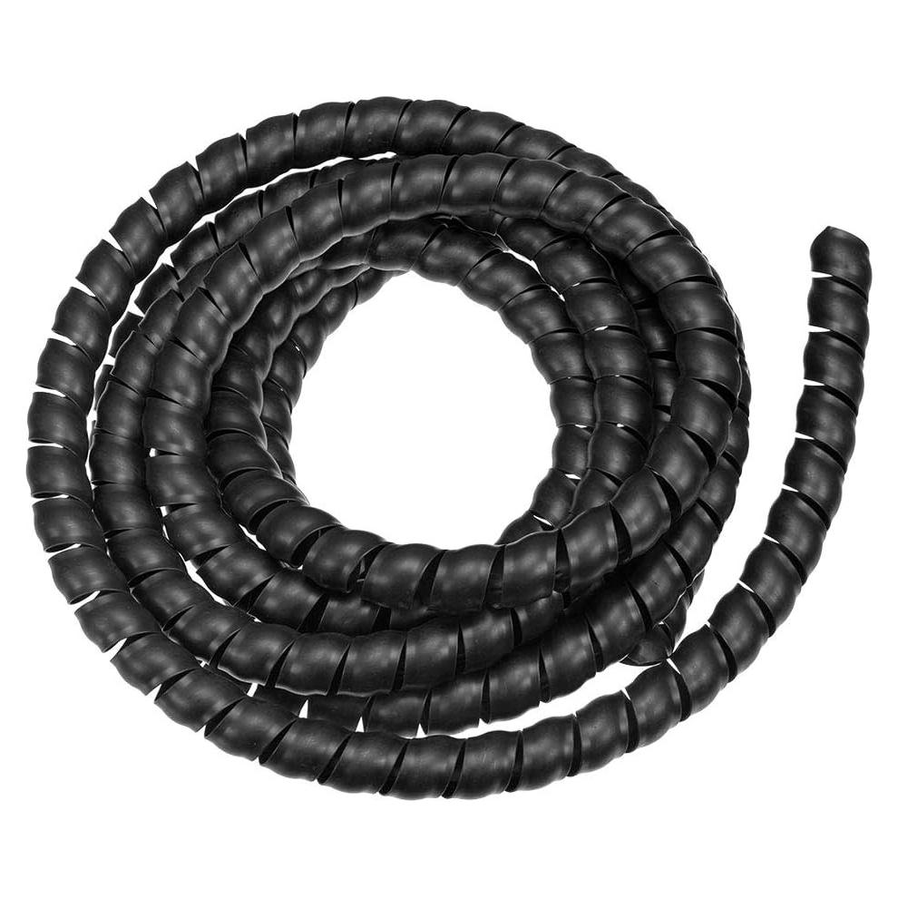 Manga de Gestión de Cables Espiral 14mm x 17mm 3m uxcell Negro