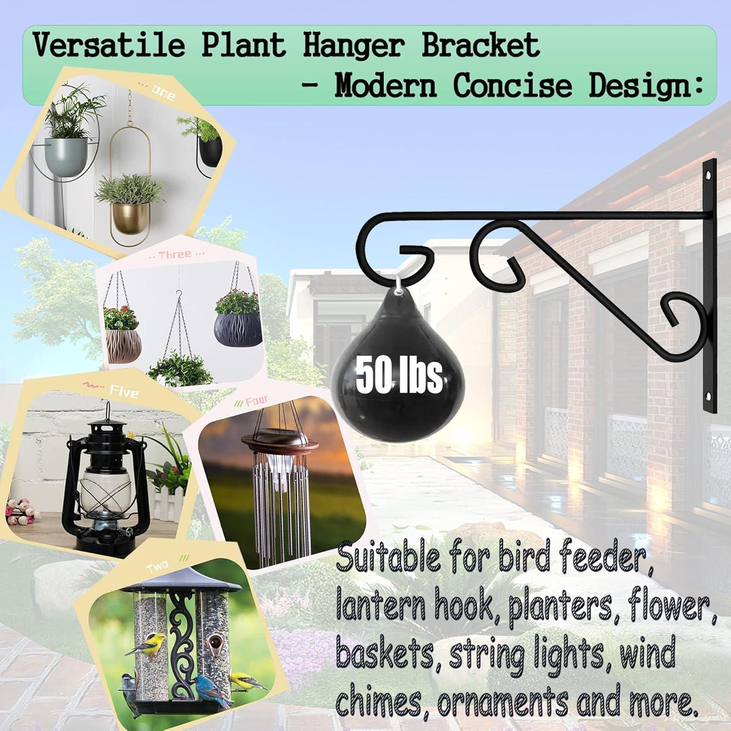 Soporte para Planta Colgante ZEECER 25.4 cm Metal Negro Resistente