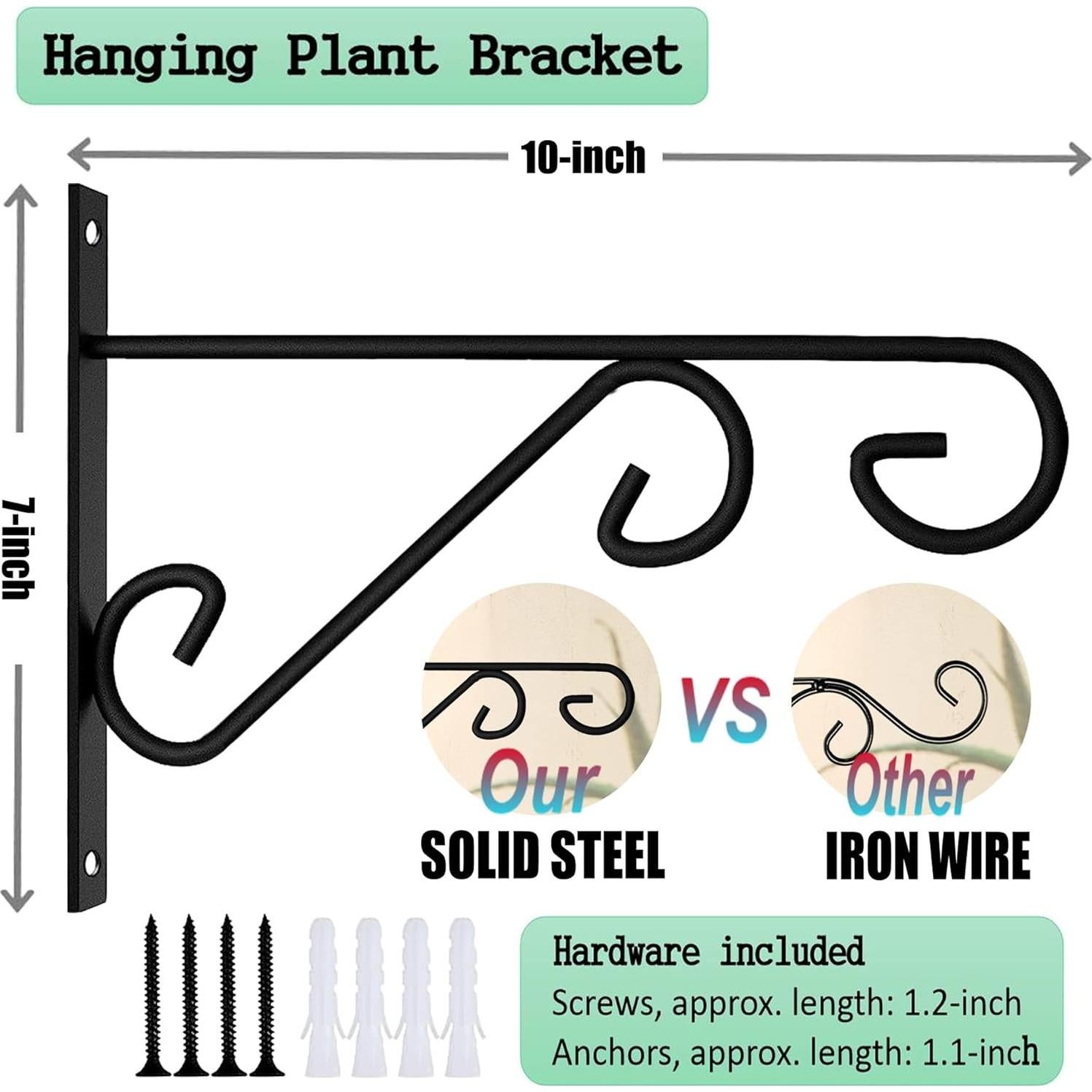Soporte para Planta Colgante ZEECER 25.4 cm Metal Negro Resistente