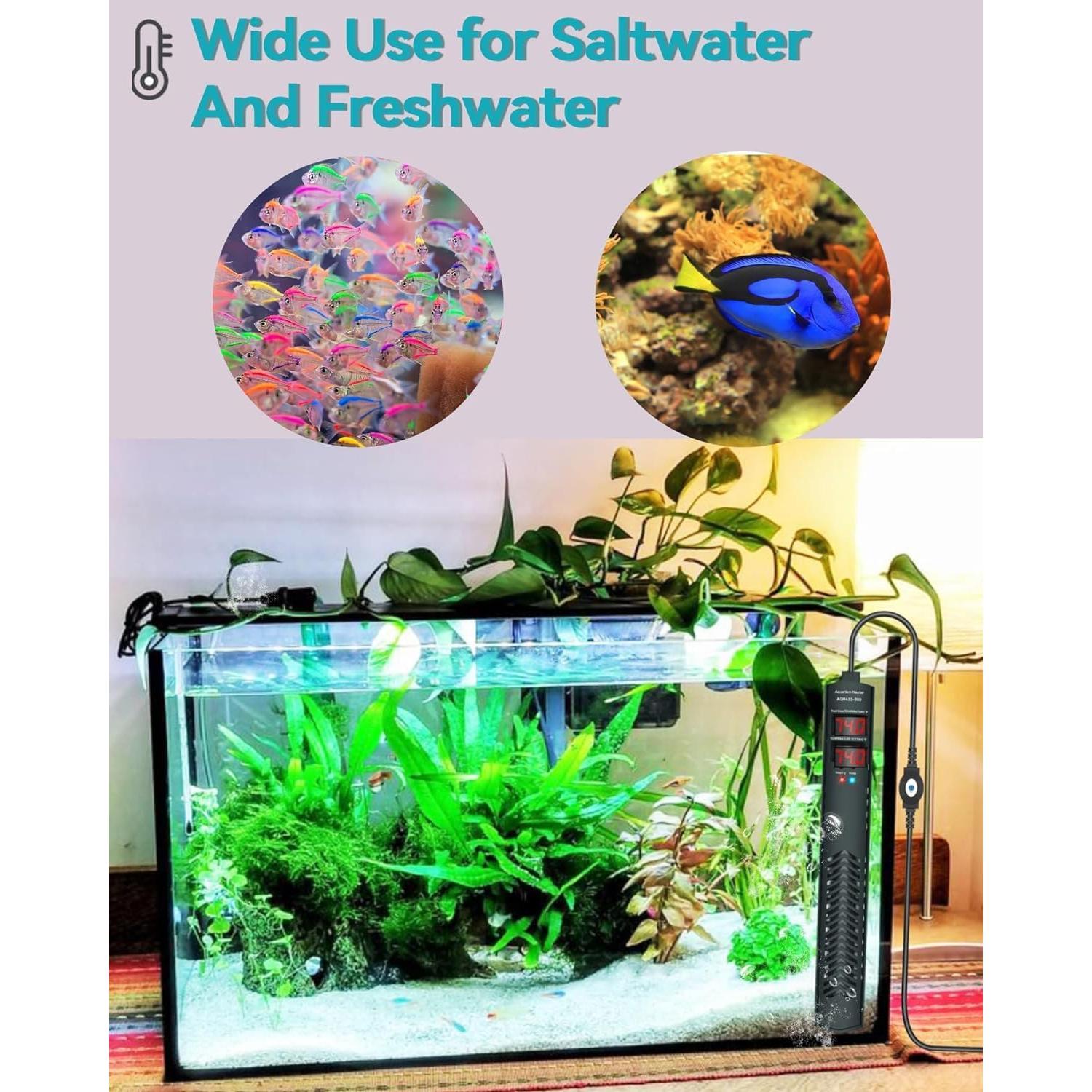 Calentador de Acuario 300W AHJ para 151-265 Litros con Control Preciso