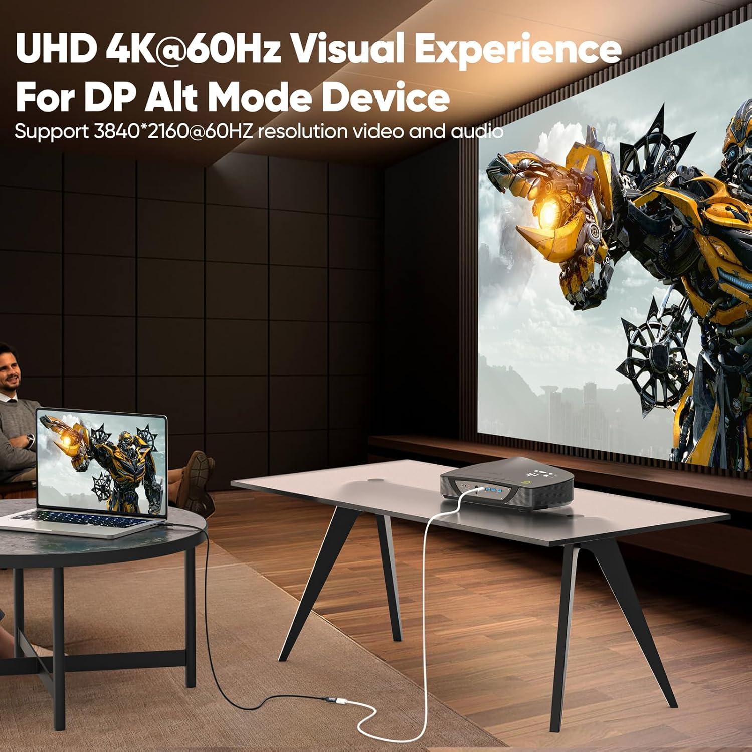 Cable Extensión USB C 1.83m CLAVOOP 20Gbps 240W 4K