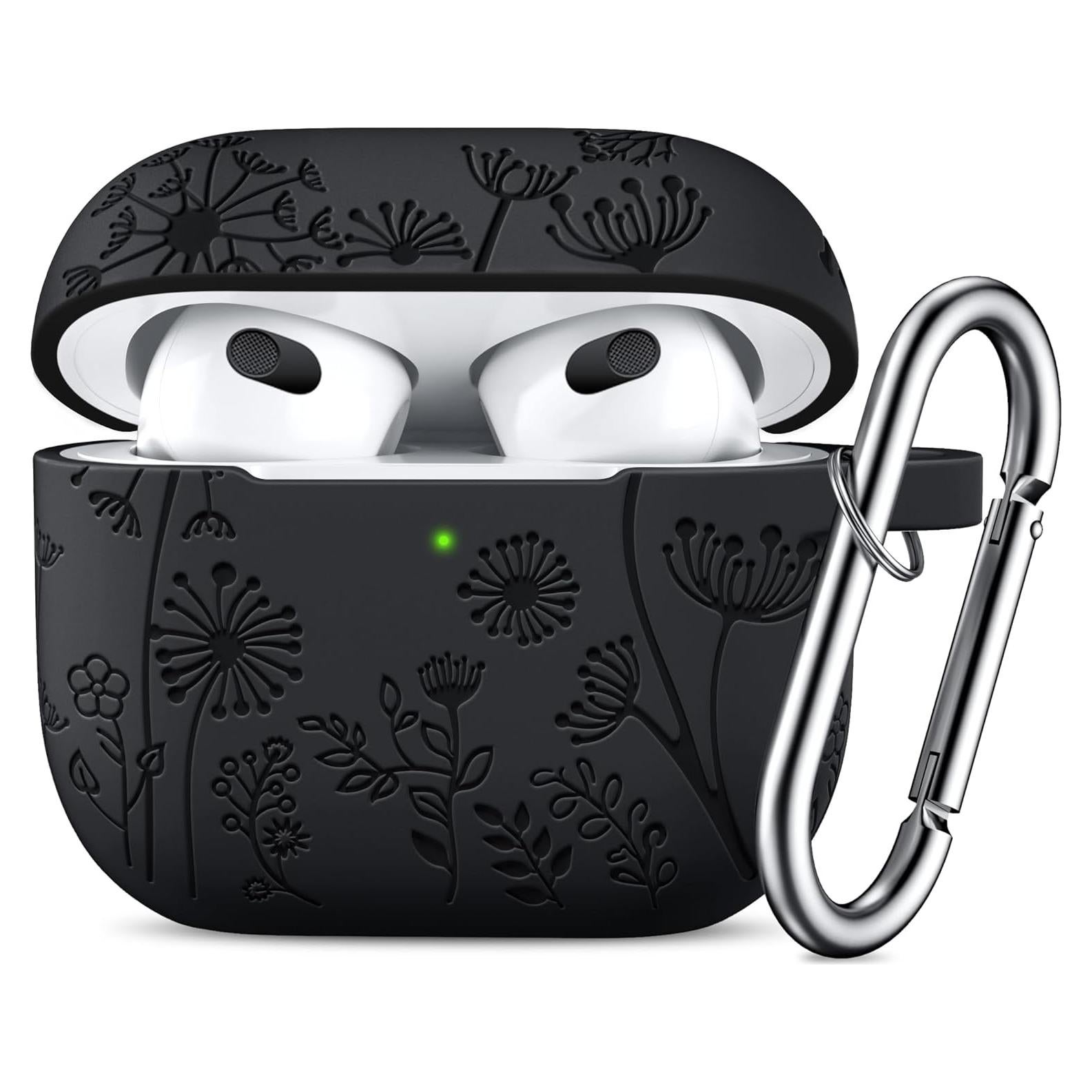 Funda de Silicona Grabada Lerobo para AirPods 3ra Generación - Negro