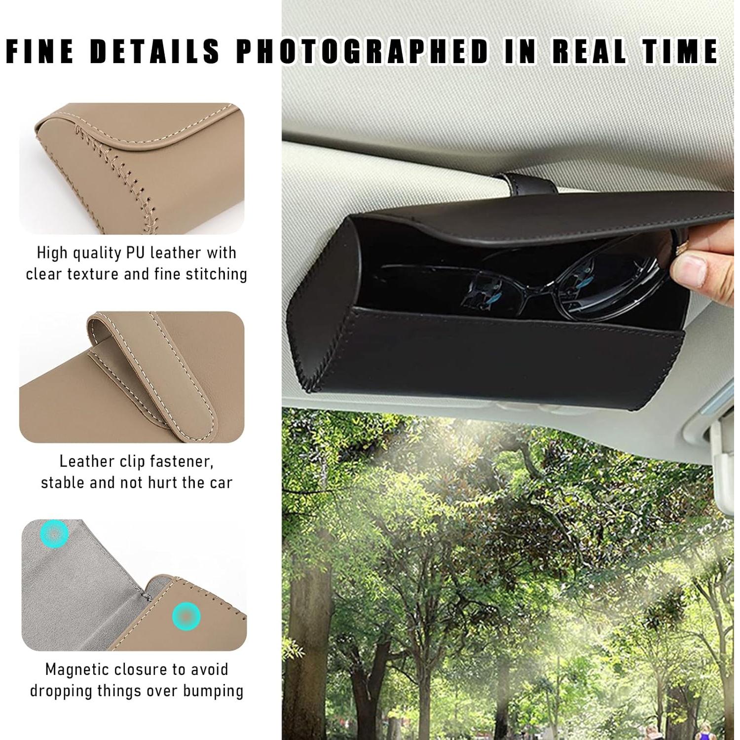 Soporte de Gafas para Visera de Coche Ohleats Beige