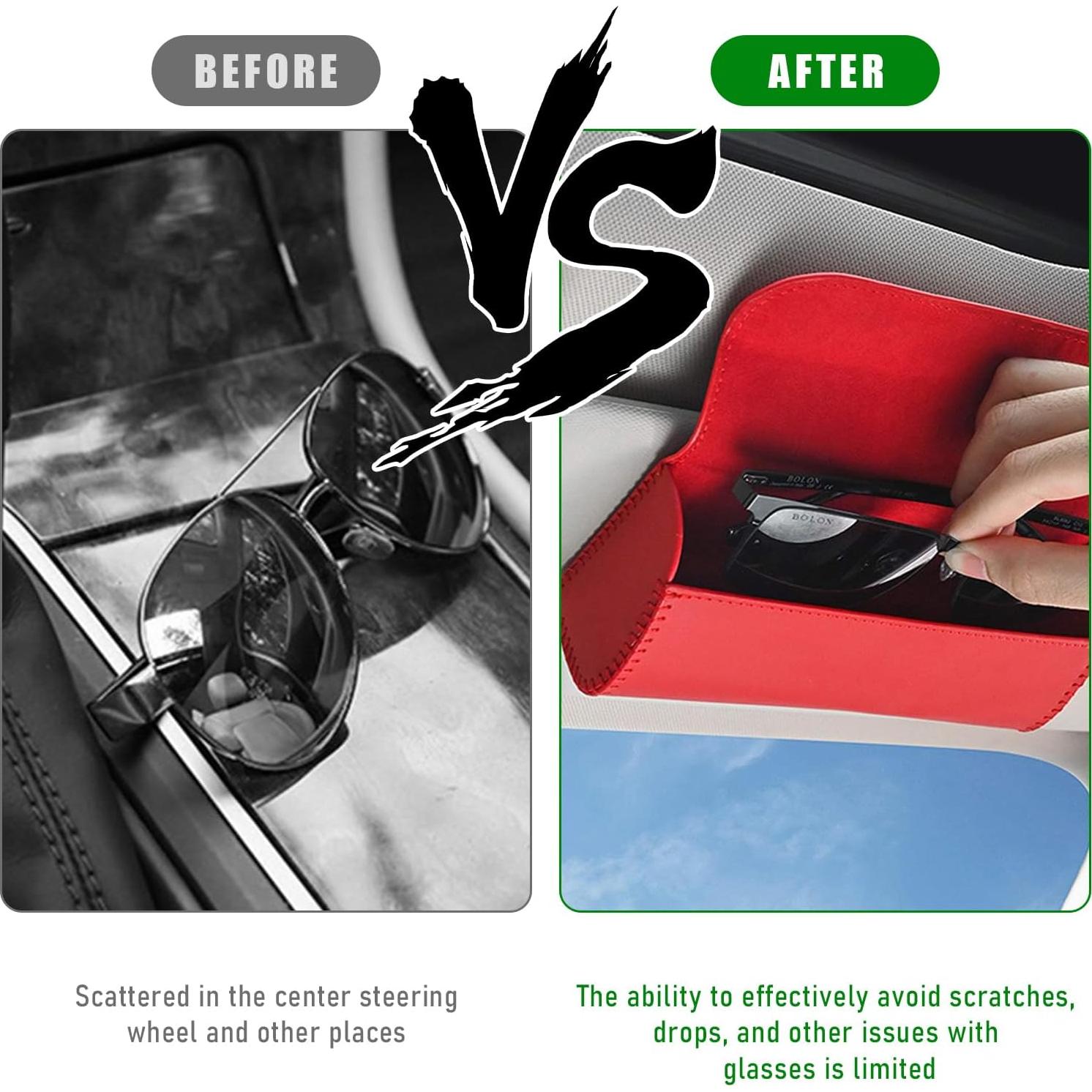 Soporte de Gafas para Visera de Coche Ohleats Beige