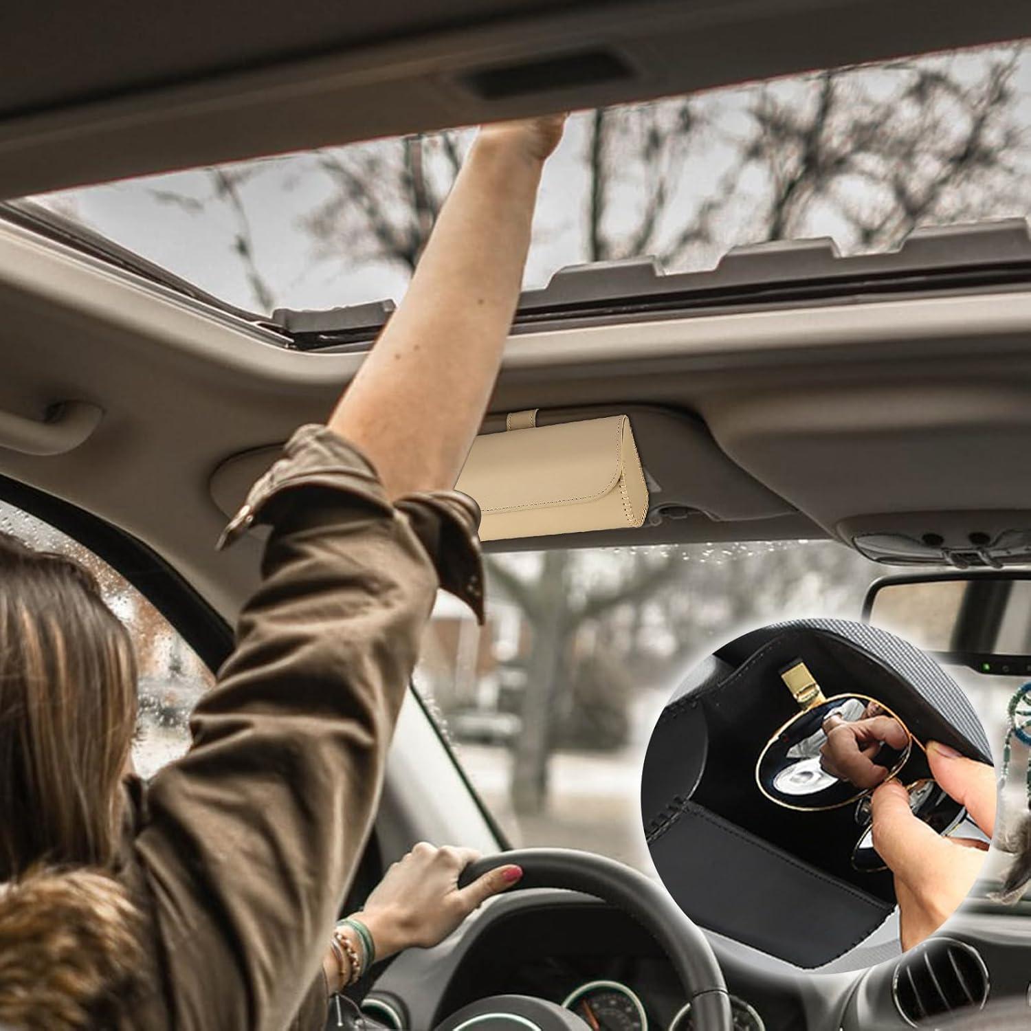 Soporte de Gafas para Visera de Coche Ohleats Beige