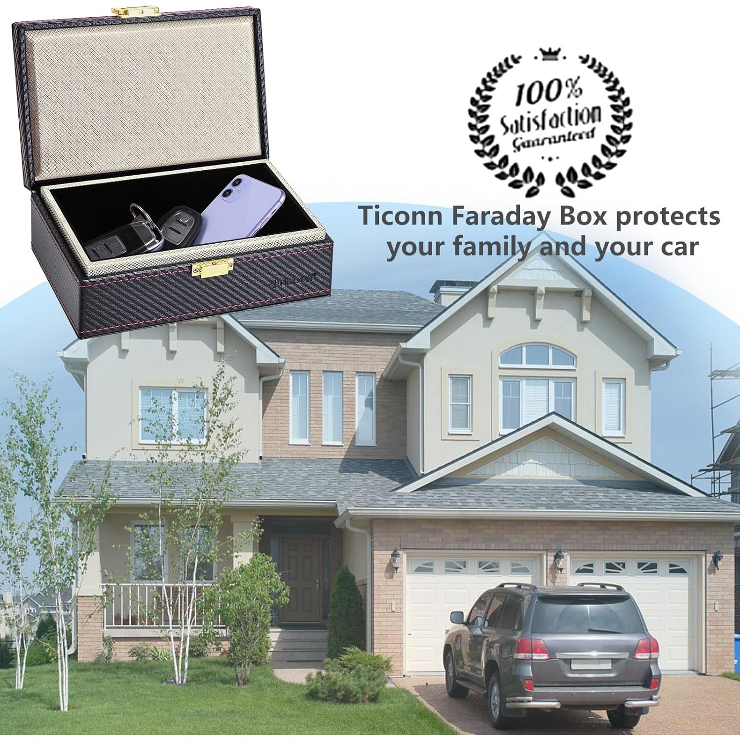 Caja Faraday TICONN, Bloqueador de Señal RFID para Llaves