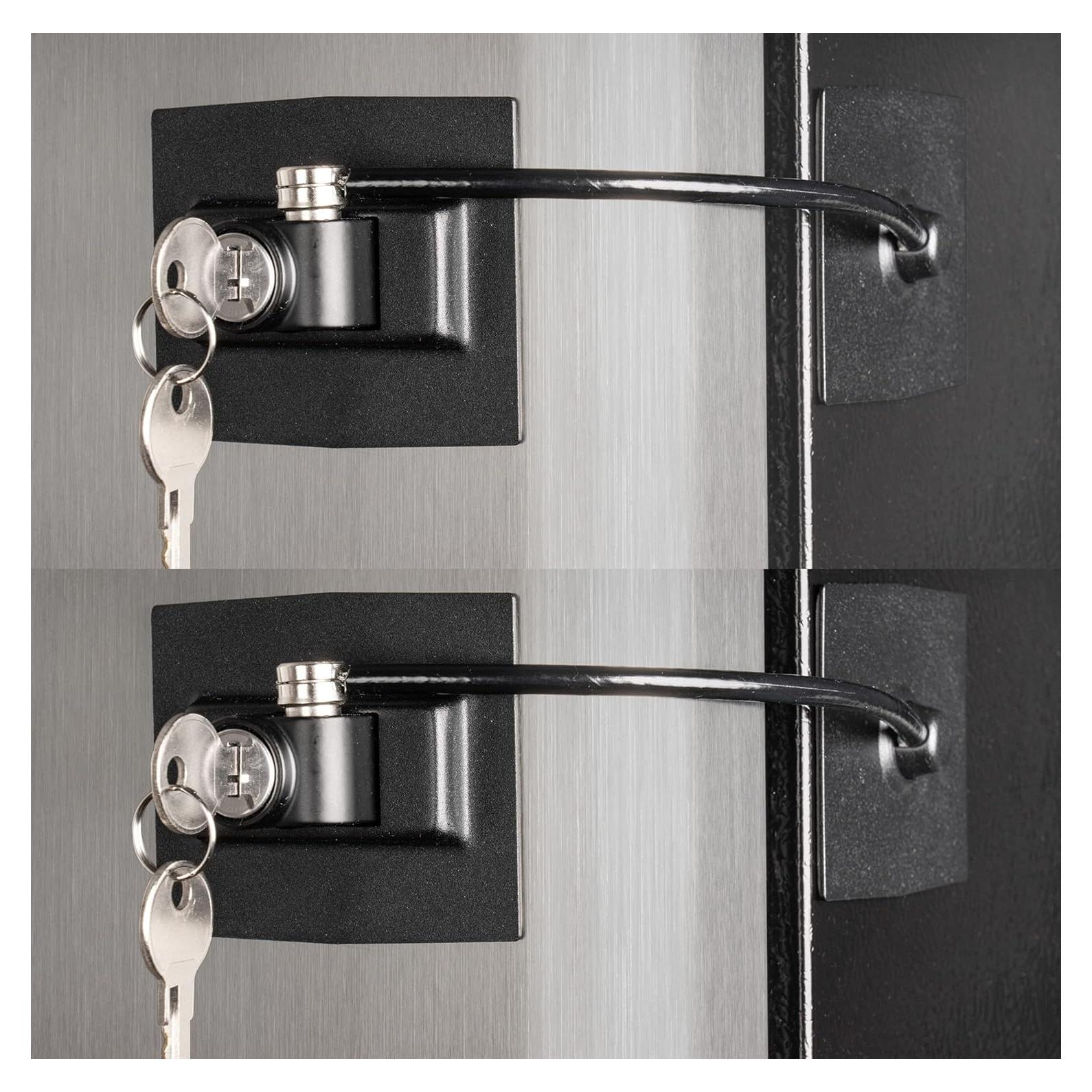2-Pack Guardianite Premium Refrigerator Lock with Built-in Keyed Lock (2-Pack Black)