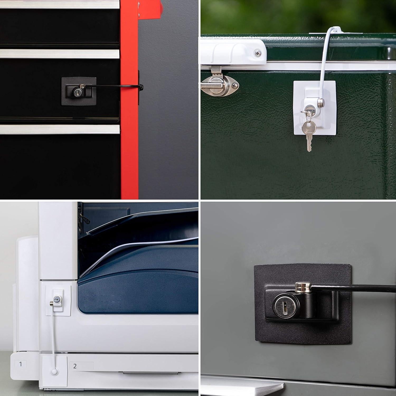 2-Pack Guardianite Premium Refrigerator Lock with Built-in Keyed Lock (2-Pack Black)