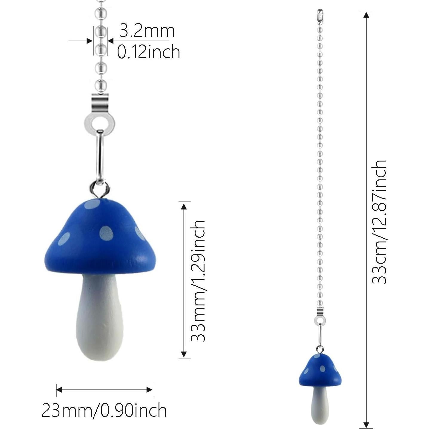 Extensor de cadena de tirón Hyamass para ventilador de techo azul 33 cm