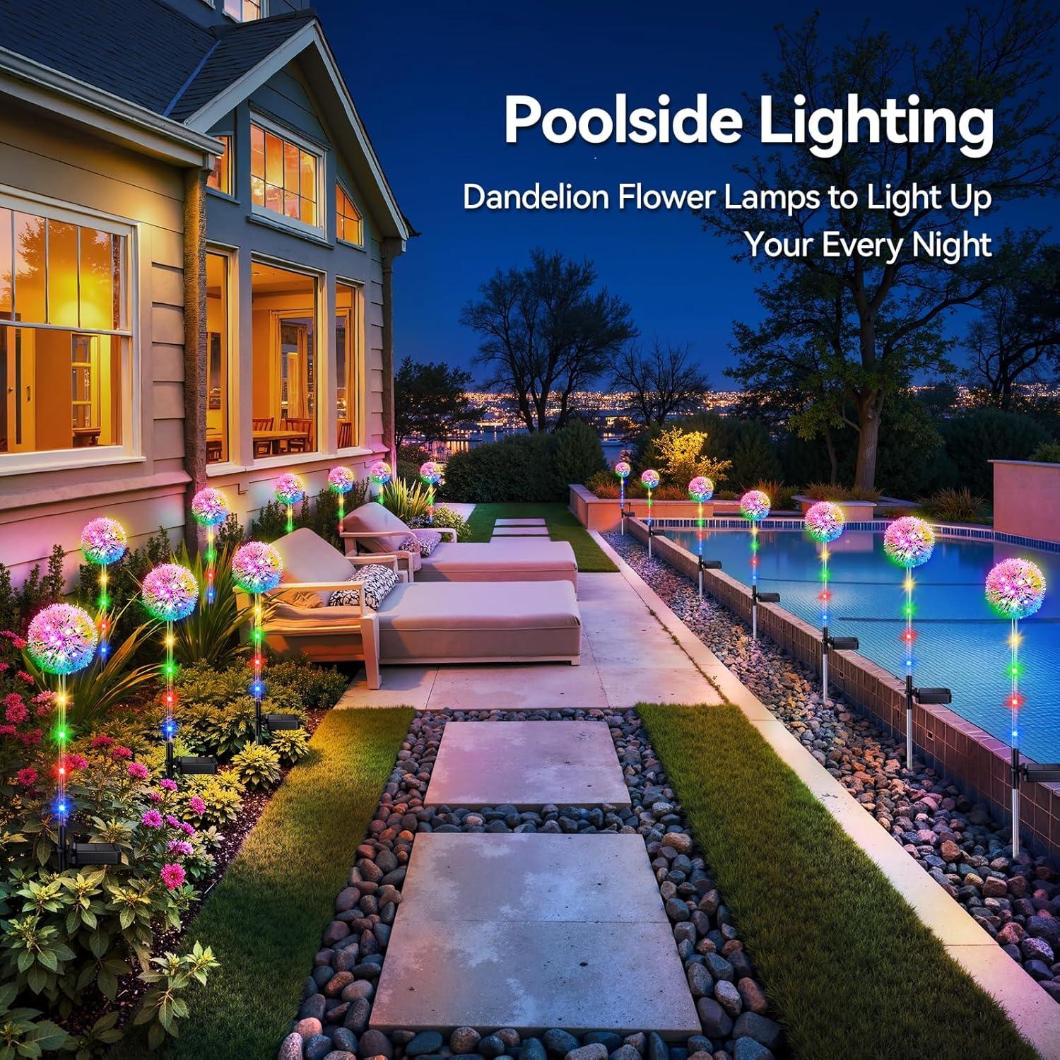 Luces de Jardín Solares BONLION 4 Piezas Coloridas LED