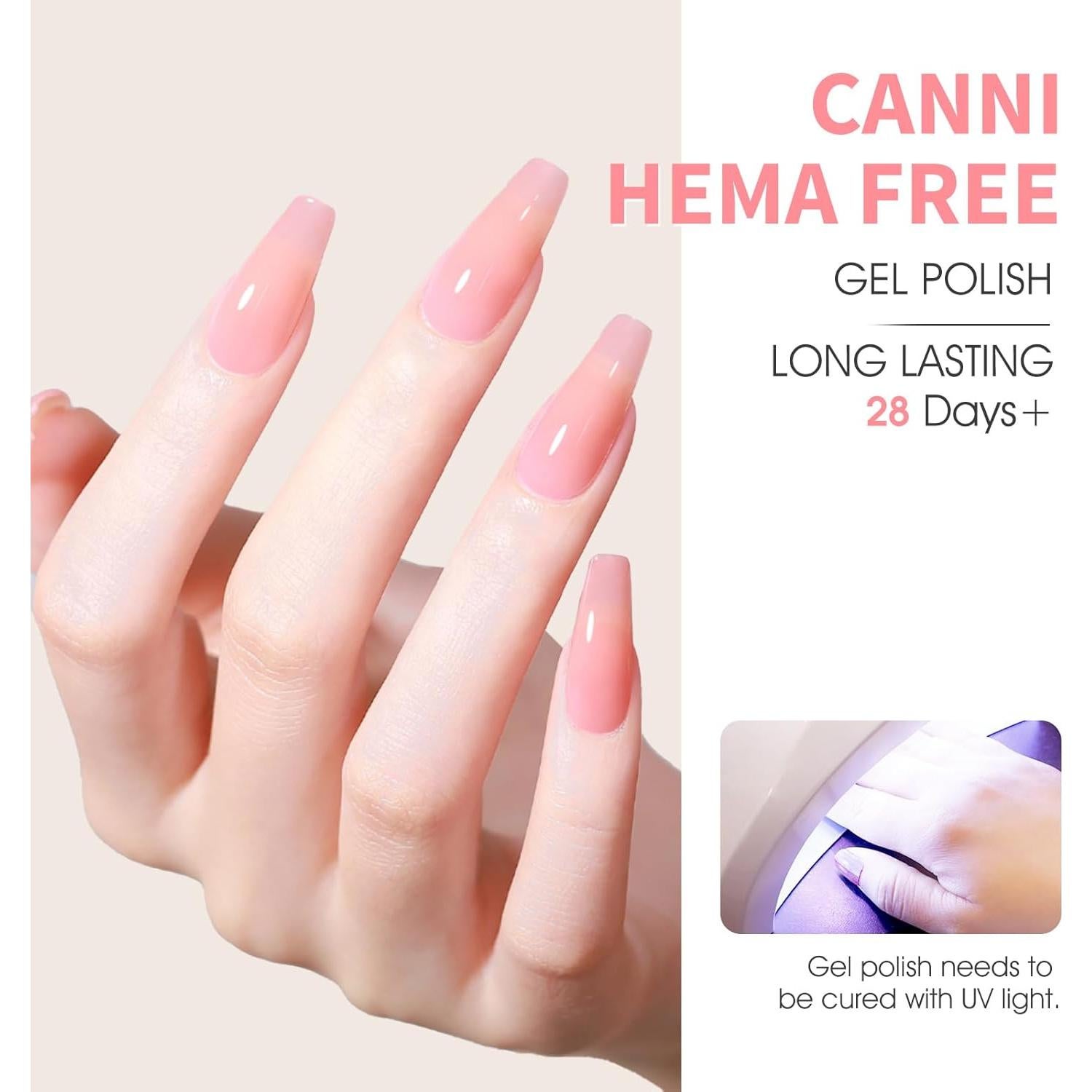 Set de Esmalte de Uñas Gel CANNI Rosa Neutro 6 Piezas 9ml