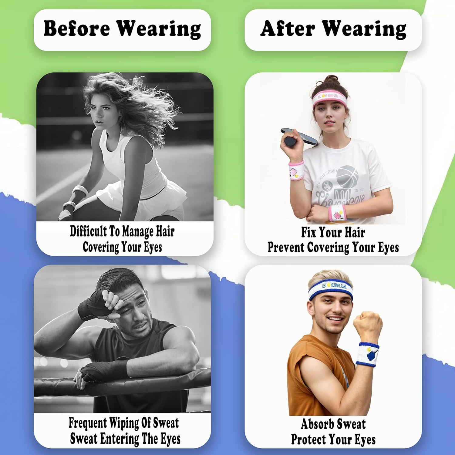 Juego de 3 bandas para el sudor MINYJHZ - Diadema y muñequeras