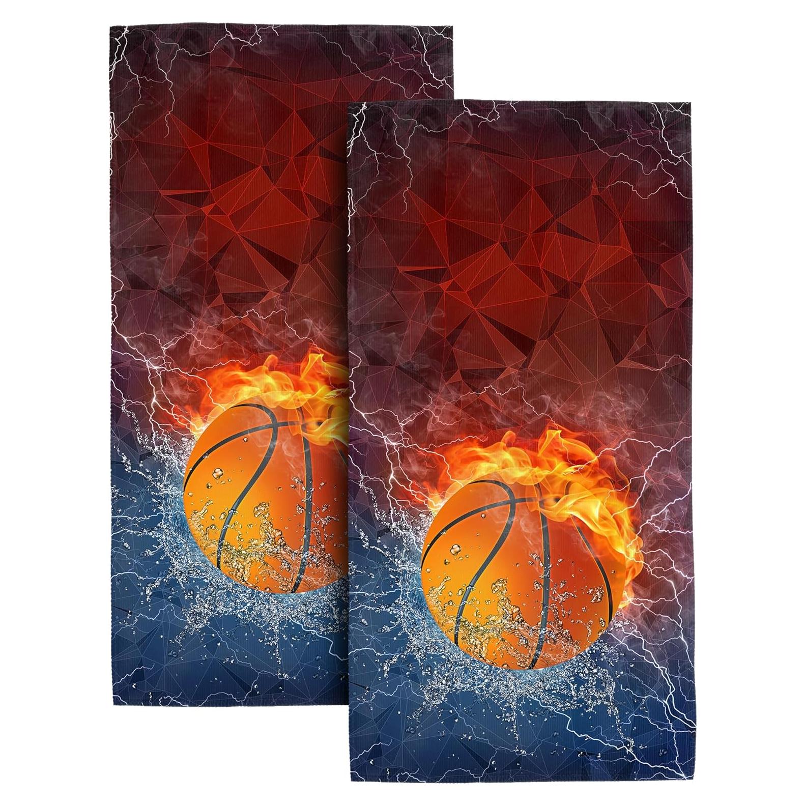 Toallas de Mano Bapcoku Baloncesto 35.56x71.12cm Juego de 2