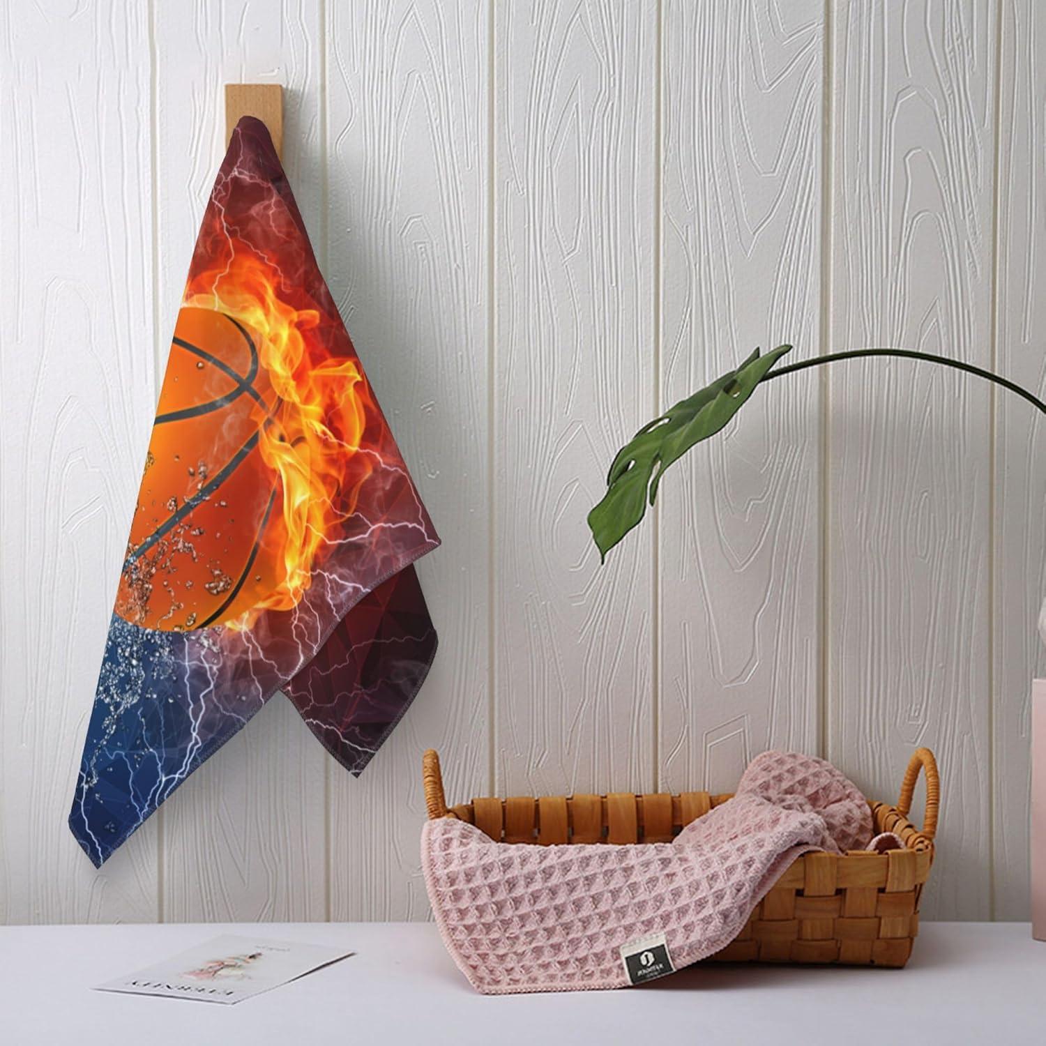 Toallas de Mano Bapcoku Baloncesto 35.56x71.12cm Juego de 2