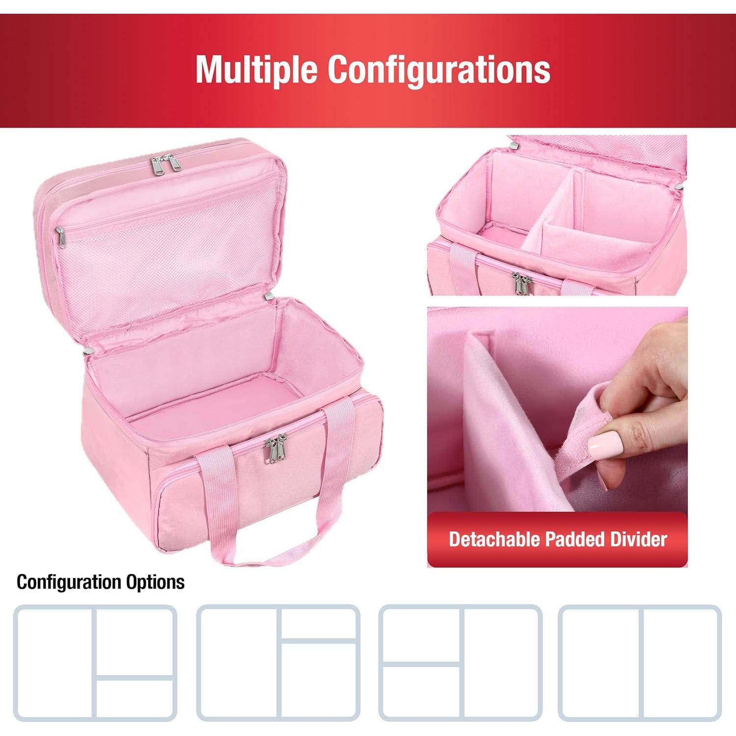 Bolsa Organizador de Costura SINGER Rosa - Doble Capa 18 Compartimentos